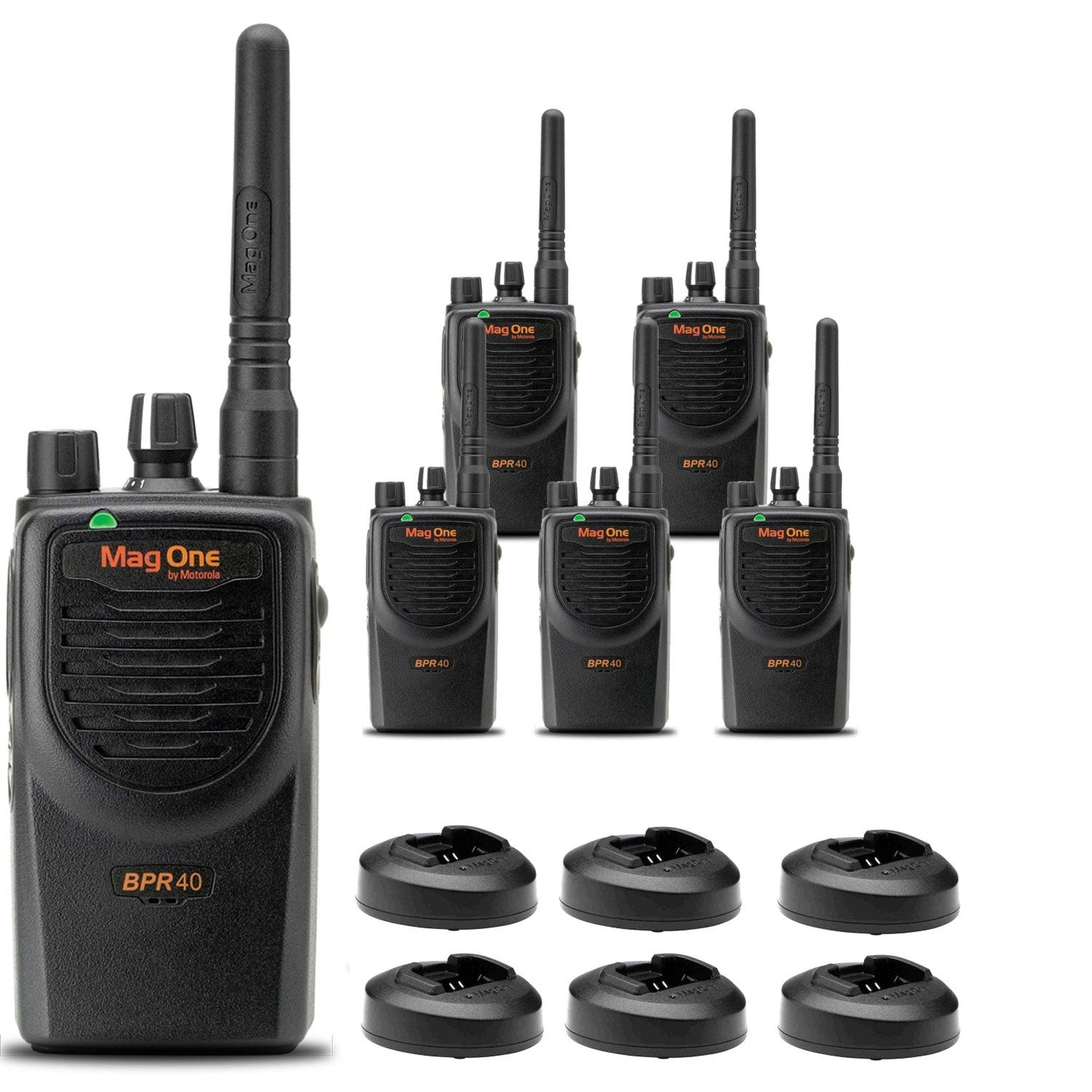 6 x Motorola BPR40 Mag One Series 4W 8-Channel UHF Two-Way Radio - Bundle Motorola Solutions