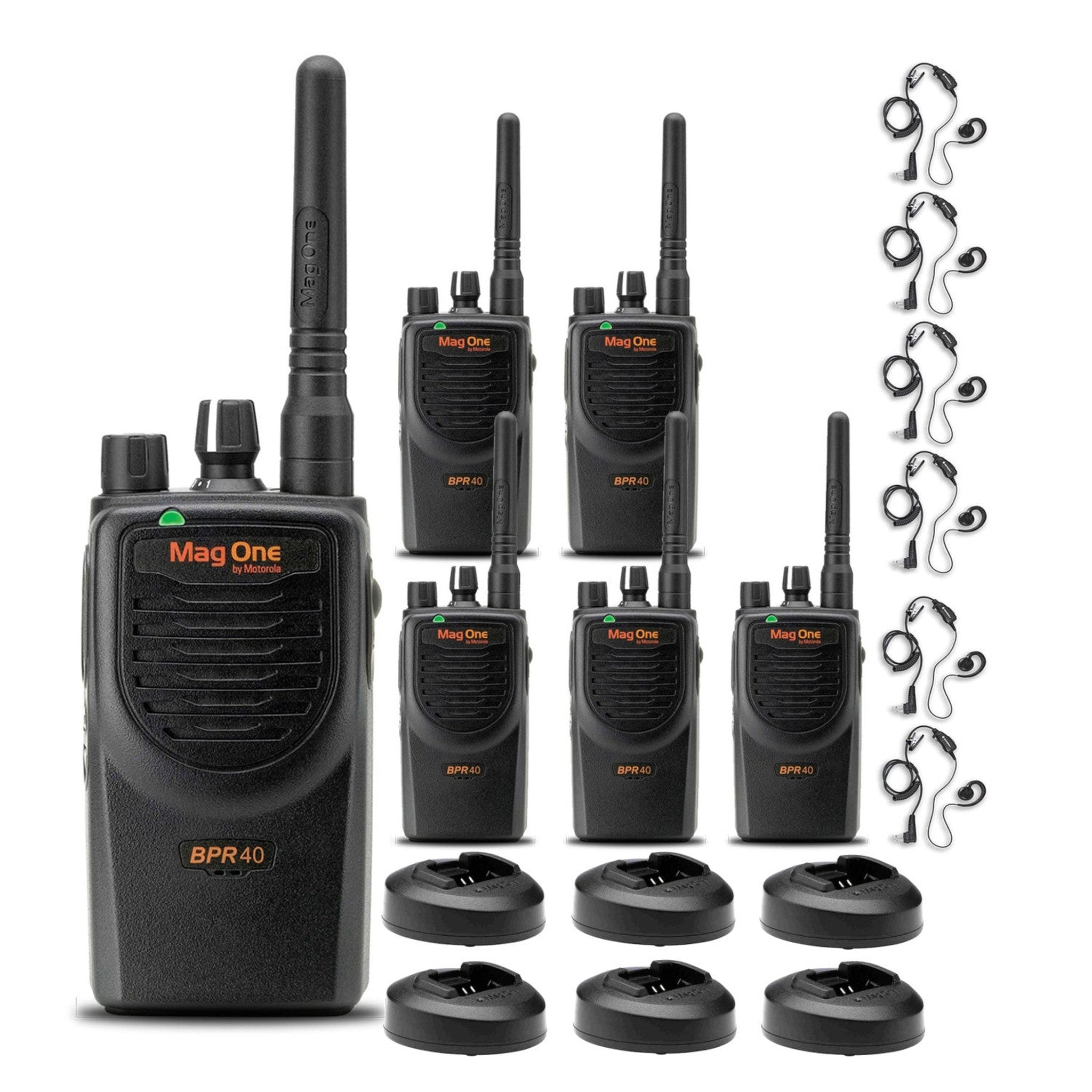6 x Motorola BPR40 Mag One Series 4W 8-Channel UHF Two-Way Radio - Bundle Motorola Solutions