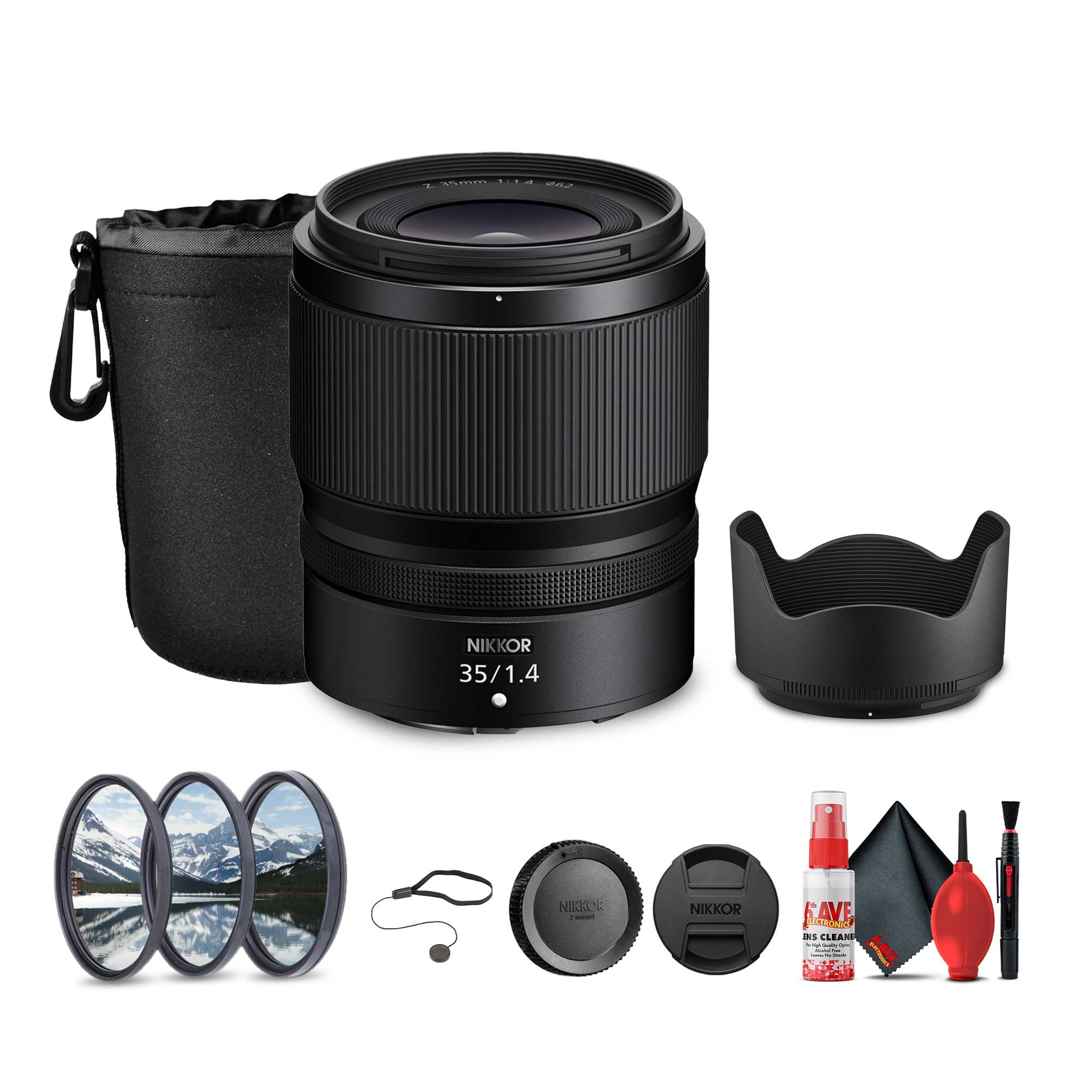 Nikon NIKKOR Z 35mm f/1.4 Lens (Nikon Z) + Lens Filter Kit + Cleaning Kit + More