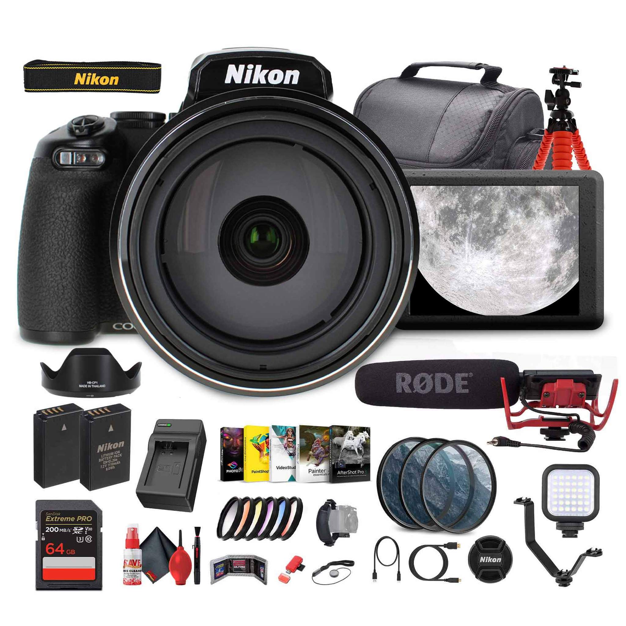 Nikon COOLPIX P1100 125x Super Zoom Compact Digital Camera + Mic + Monitor - Bundle - Reconditioned Nikon