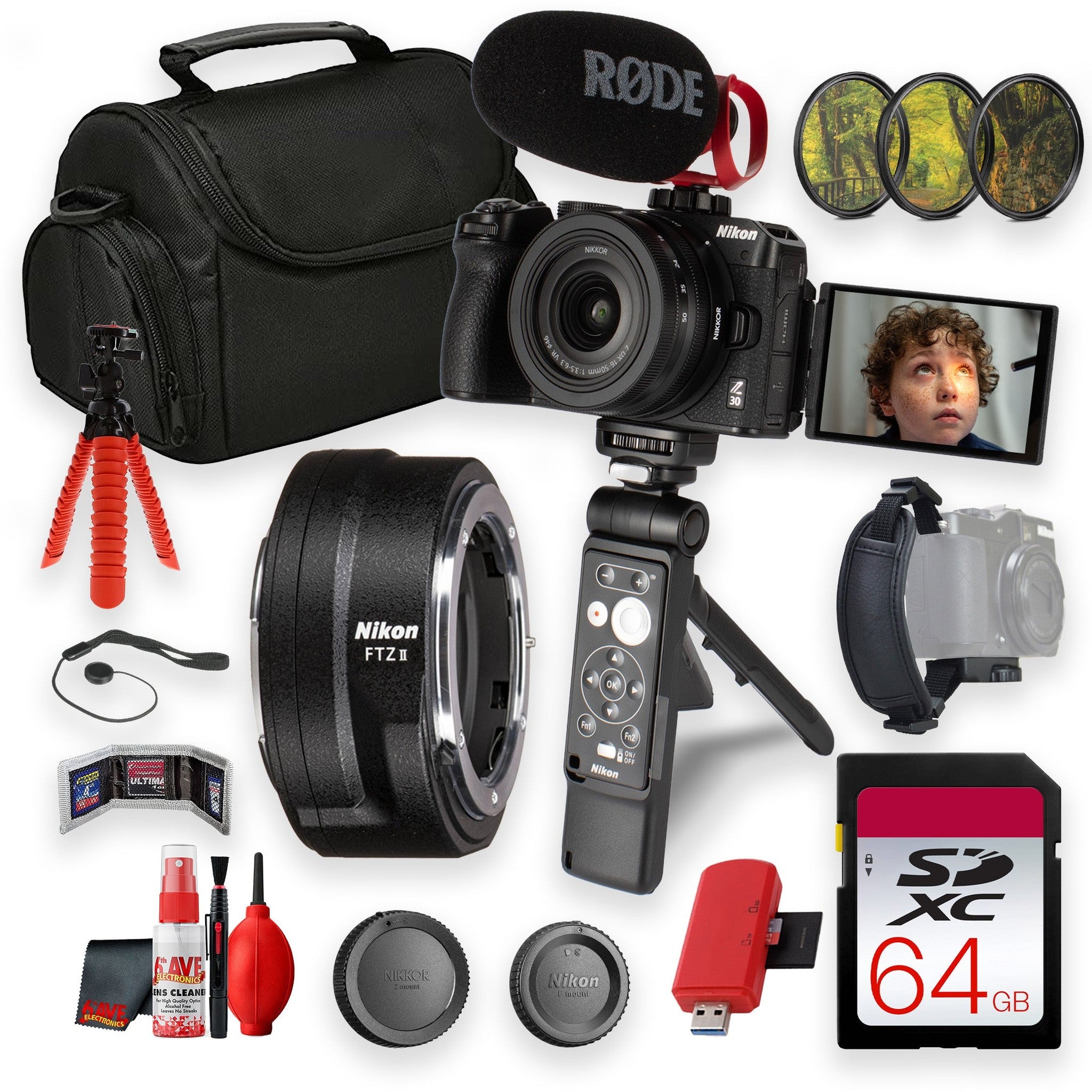 Nikon Z30 Creator's Kit for Content Creators | Mirrorless Vlogging Camera Kit for YouTube Travel Video Streaming and Daily Recording + More