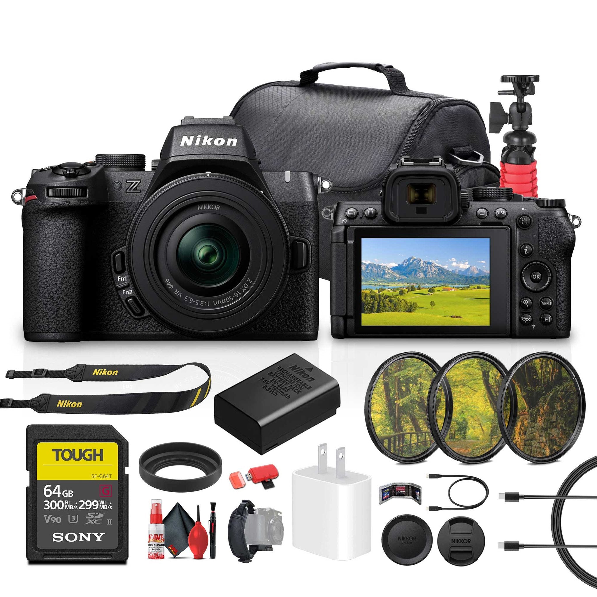 Nikon Z50 II Compact Mirrorless Camera with Nikon NIKKOR Z DX 16-50mm VR Lens + More Nikon