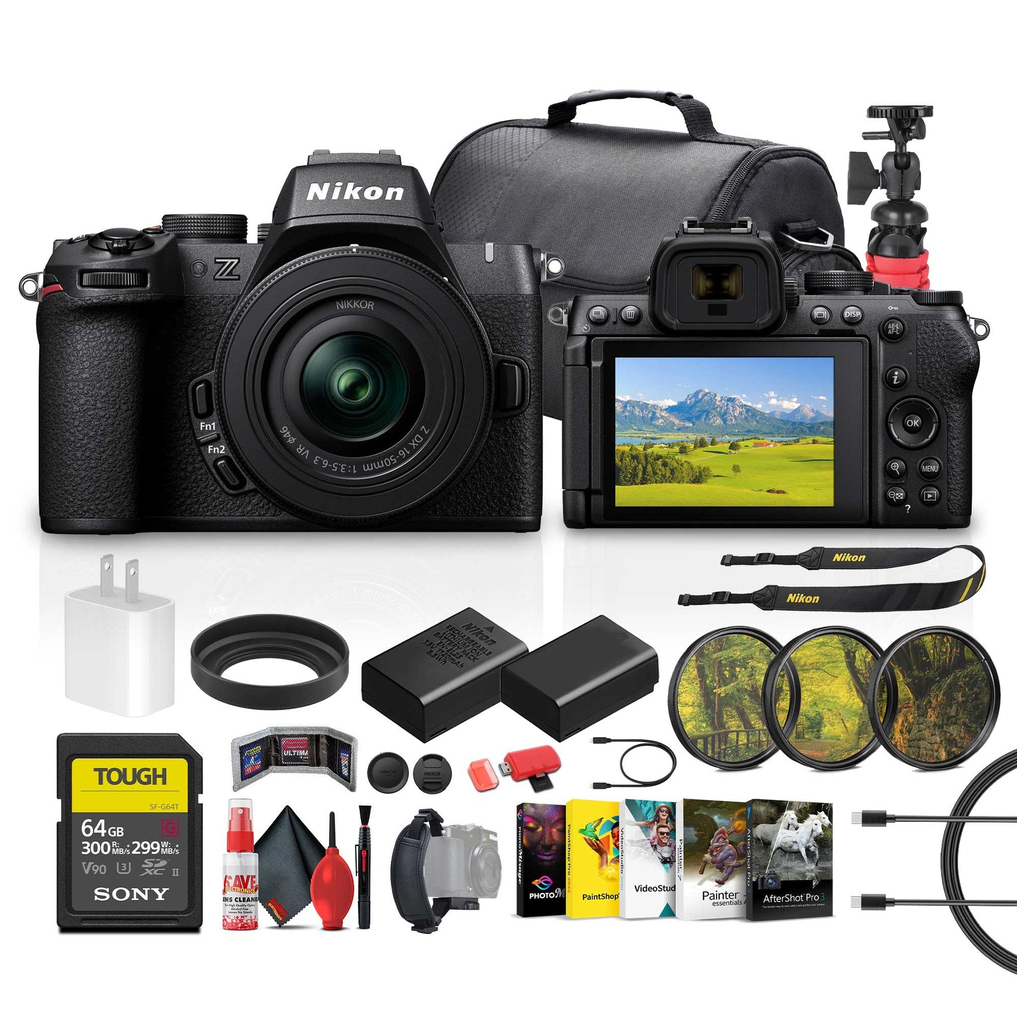Nikon Z50 II Compact Mirrorless Camera with Nikon NIKKOR Z DX 16-50mm VR Lens + More Nikon