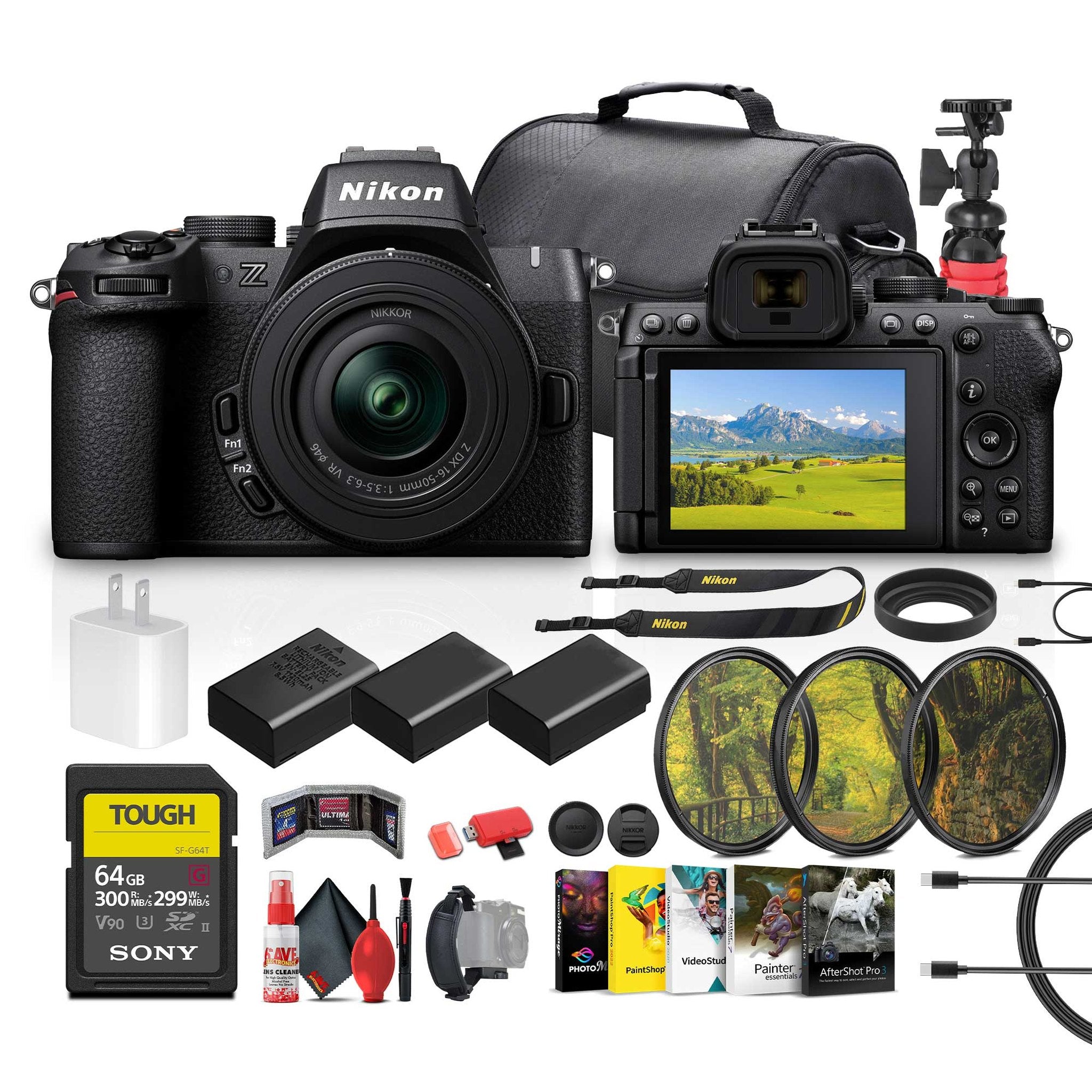 Nikon Z50 II Compact Mirrorless Camera with Nikon NIKKOR Z DX 16-50mm VR Lens + More Nikon