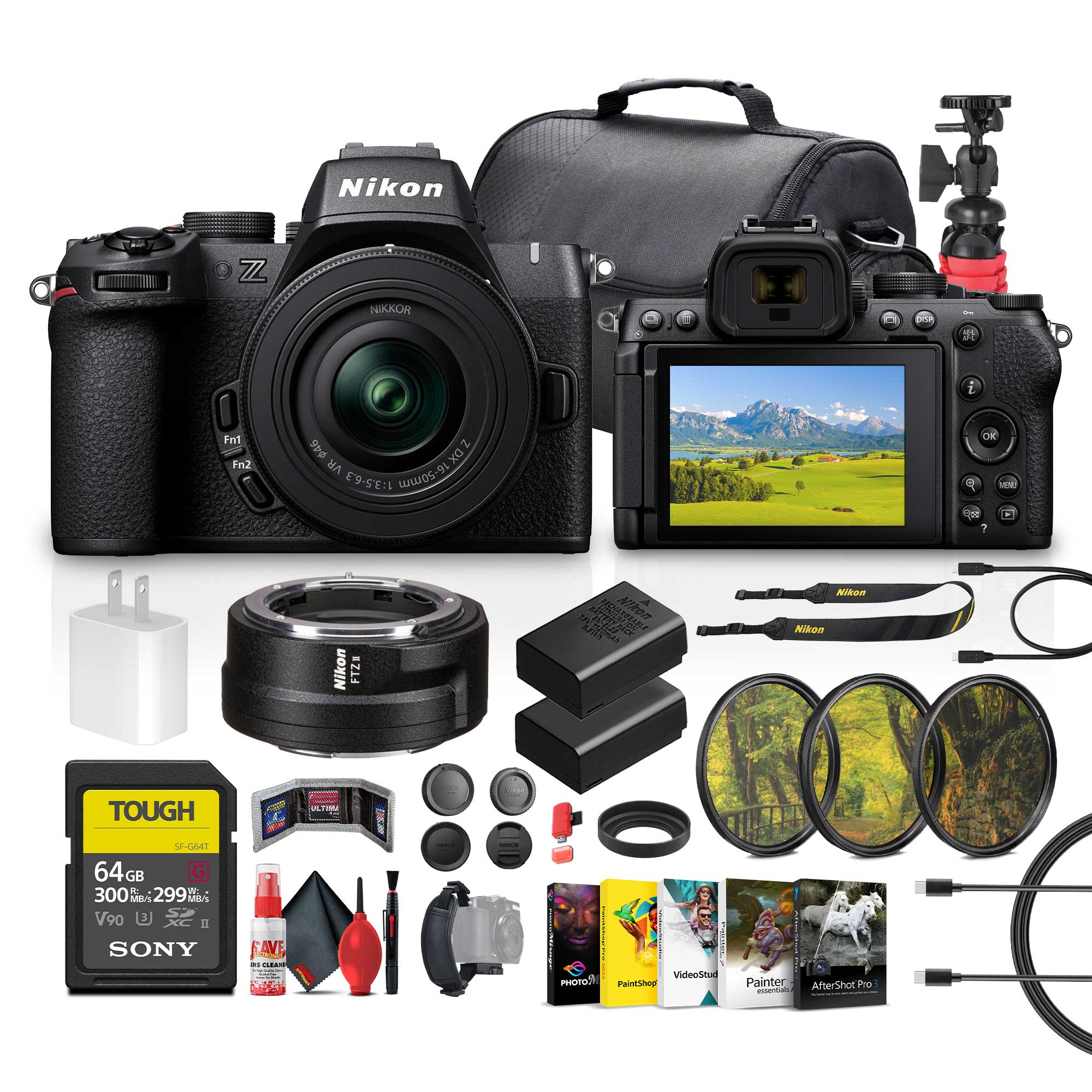 Nikon Z50 II Compact Mirrorless Camera with Nikon NIKKOR Z DX 16-50mm VR Lens + More
