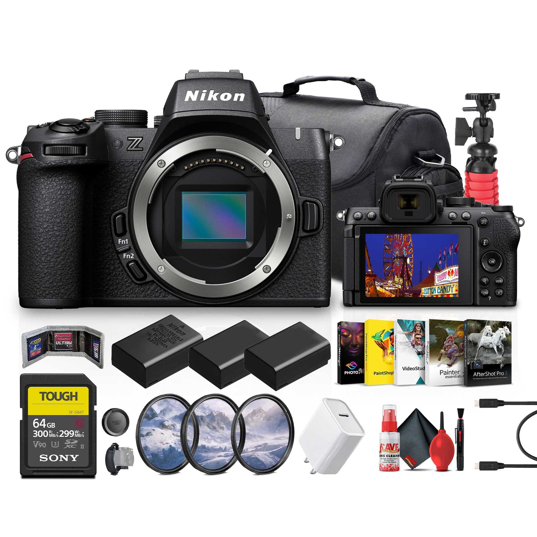 Nikon Z50 II Compact LightWeight Mirrorless Digital Camera + 64GB Memory Card + More Nikon