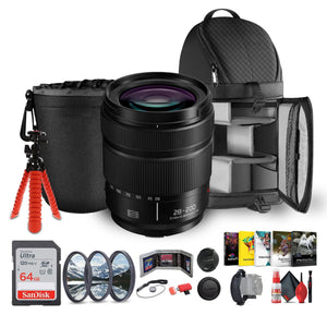 Panasonic Lumix S 28-200mm f/4-7.1 MACRO O.I.S. Lens L-Mount + Sling Backpack + More