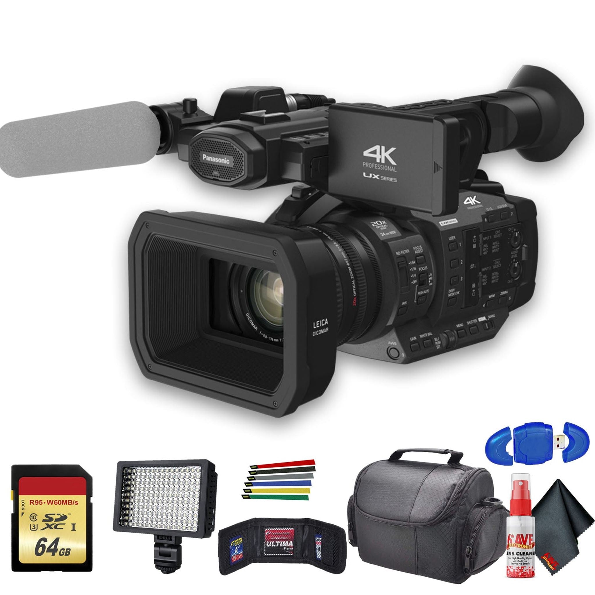 Panasonic AG-UX180 4K Professional Camcorder AG-UX180PJ8 With Base Bundle
