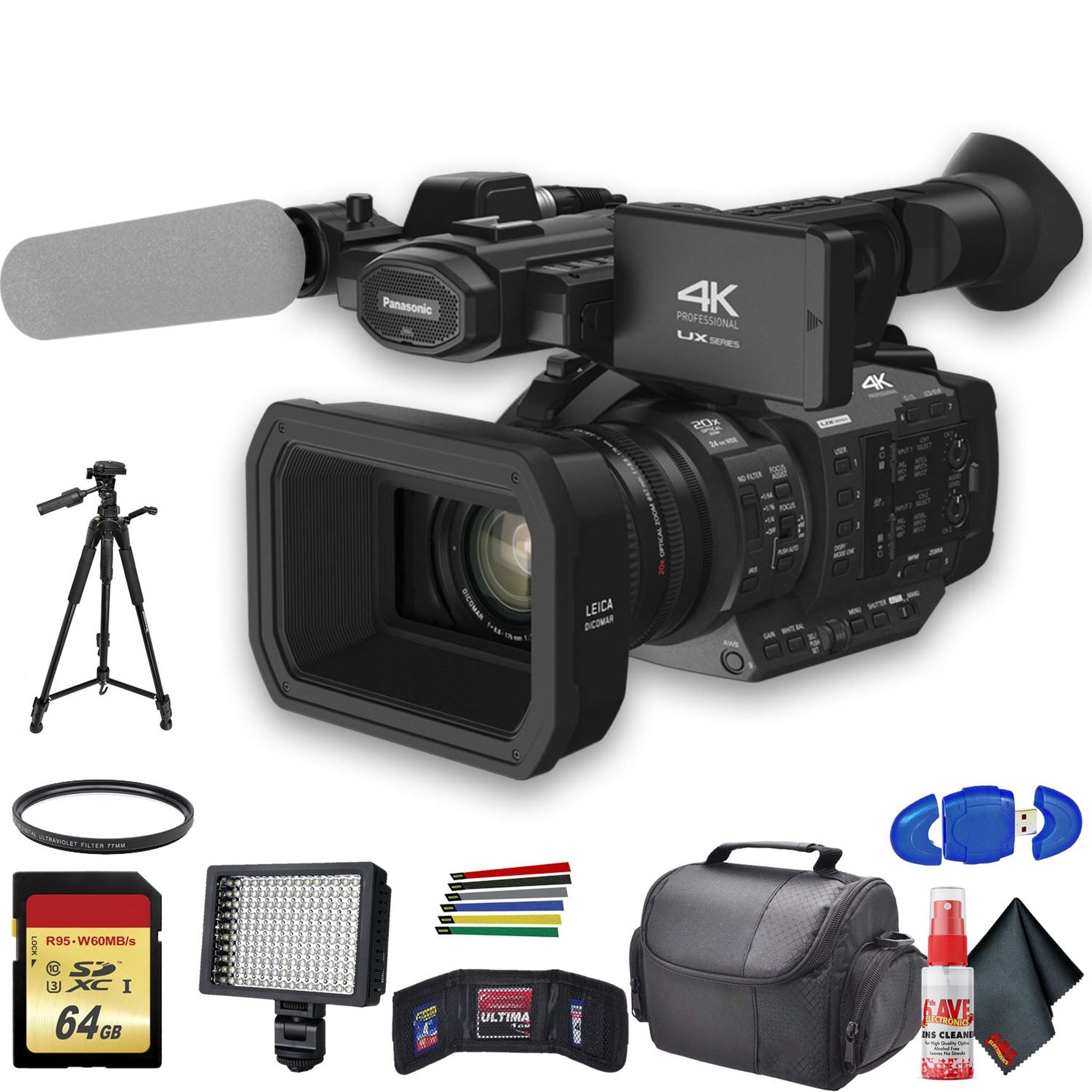 Panasonic AG-UX180 4K Professional Camcorder AG-UX180PJ8 With Starter Bundle