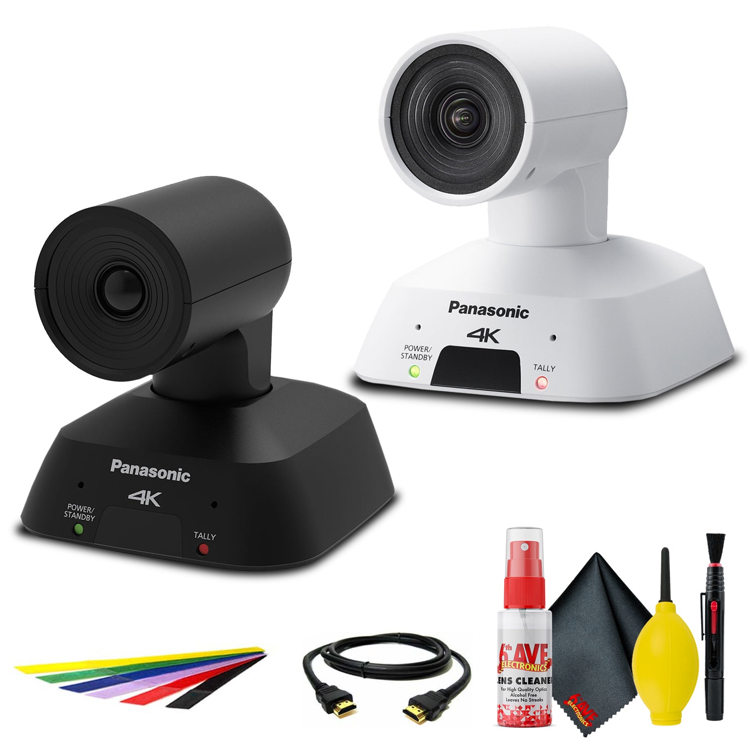 Panasonic Compact 4K PTZ, HDMI, USB, Streaming PTZ Camera Black AW-UE4KG + Deluxe Cleaning Set + HDMI Cable + Velcro Straps -Base Bundle Parent