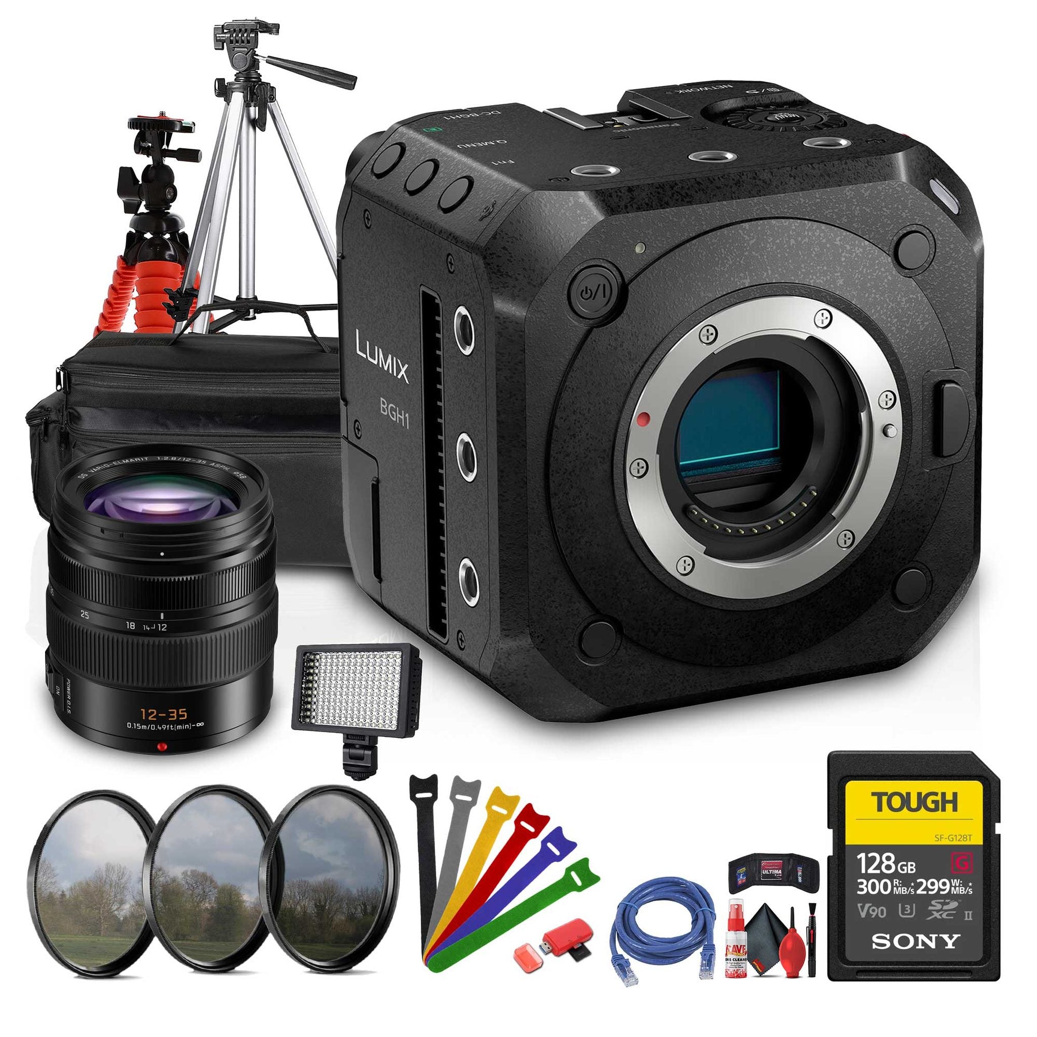Panasonic Lumix BGH1 4K Box Cinema Camera + Panasonic 12-35mm Lens + More