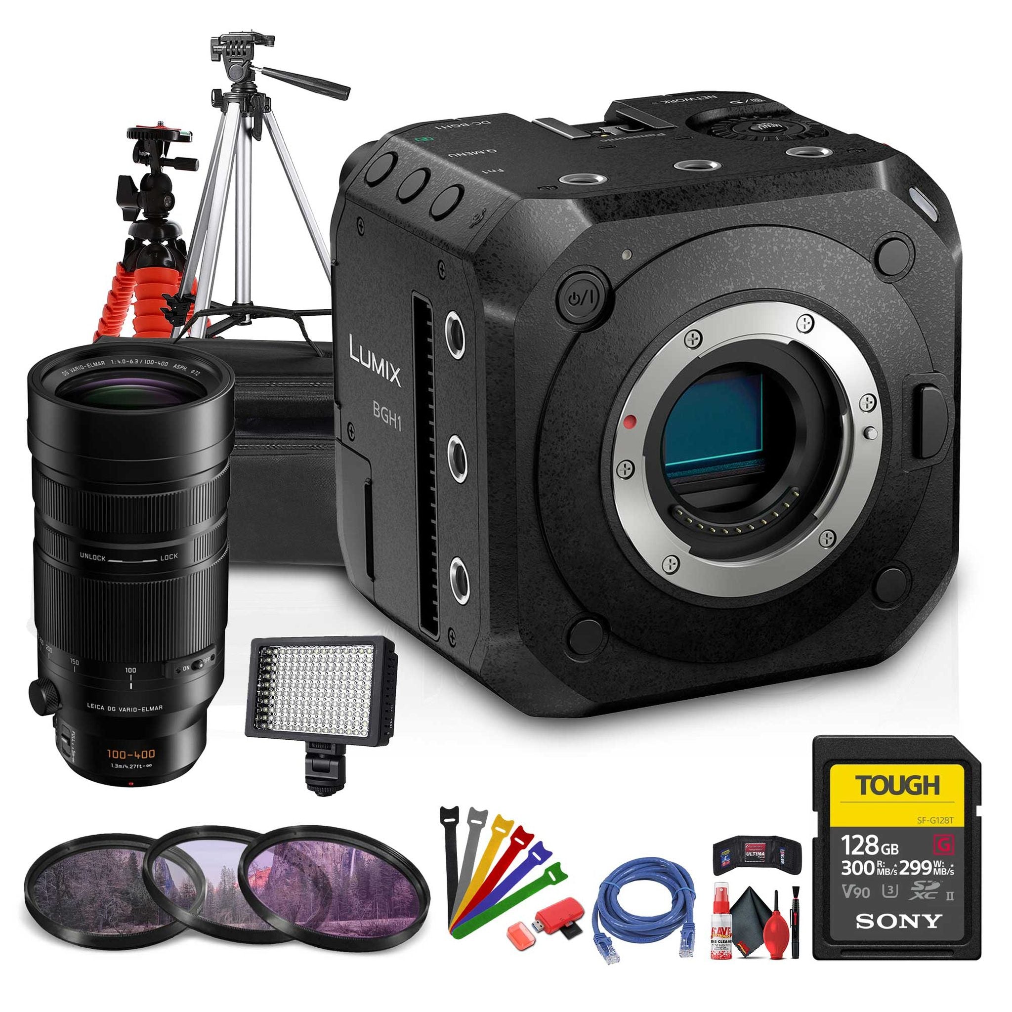 Panasonic Lumix BGH1 4K Box Cinema Camera + Panasonic 100-400mm Lens + More Panasonic