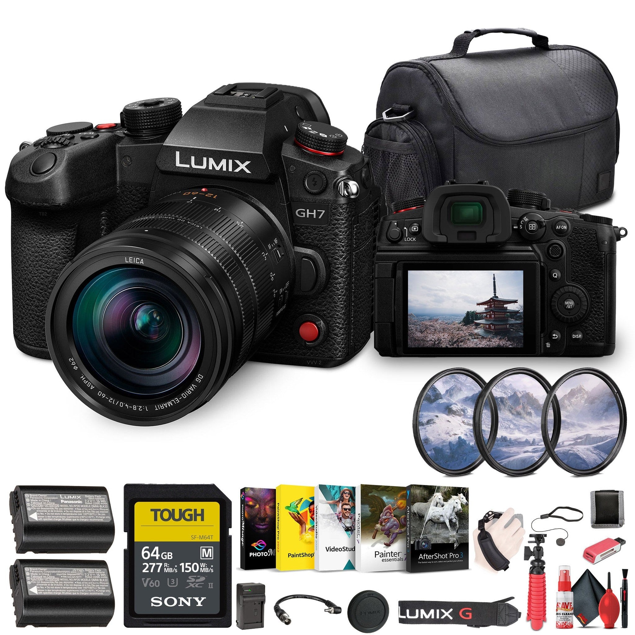Panasonic Lumix GH7 Mirrorless Micro Four Thirds Camera with 12-60mm f/2.8-4 Lens Bundle Panasonic