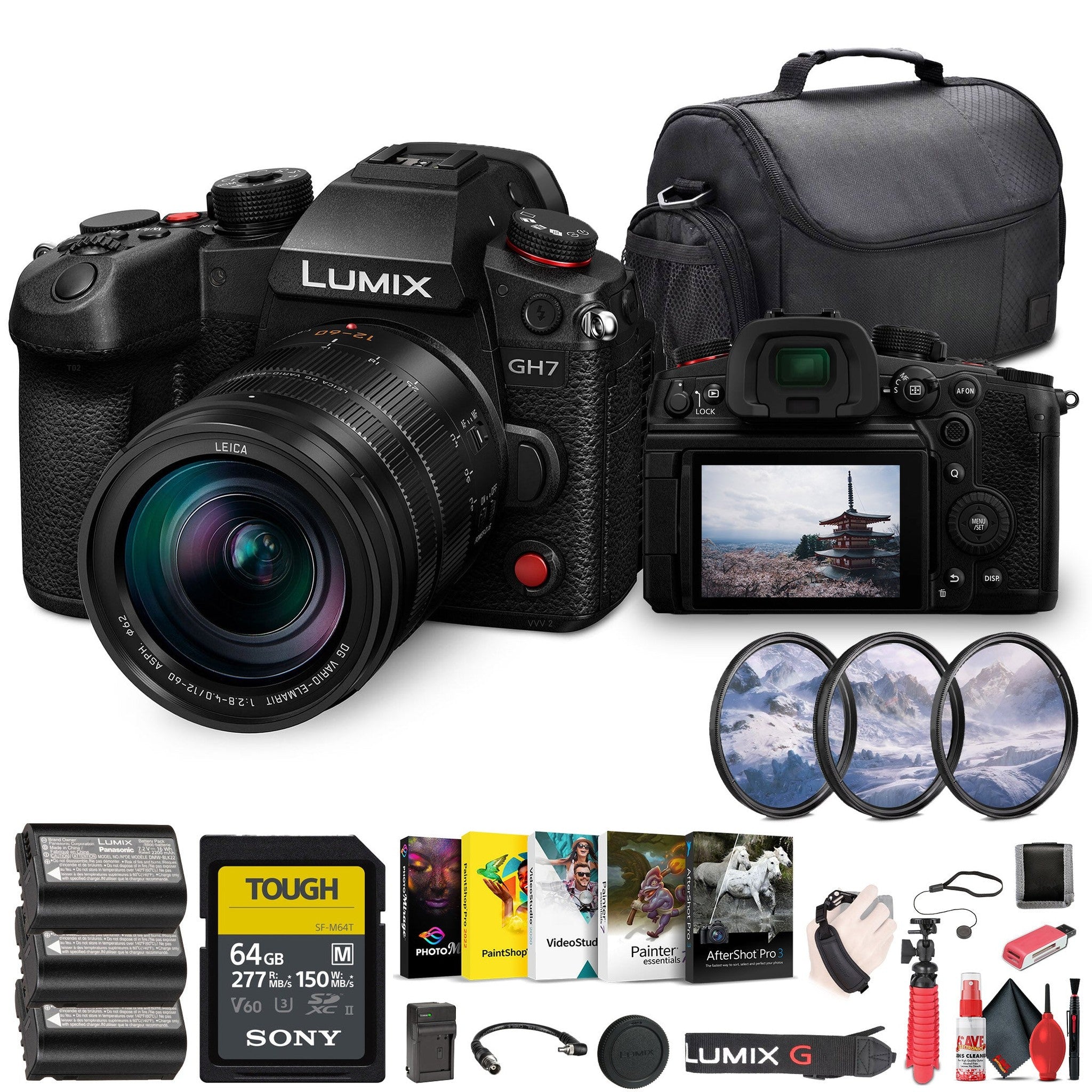 Panasonic Lumix GH7 Mirrorless Micro Four Thirds Camera with 12-60mm f/2.8-4 Lens Bundle Panasonic