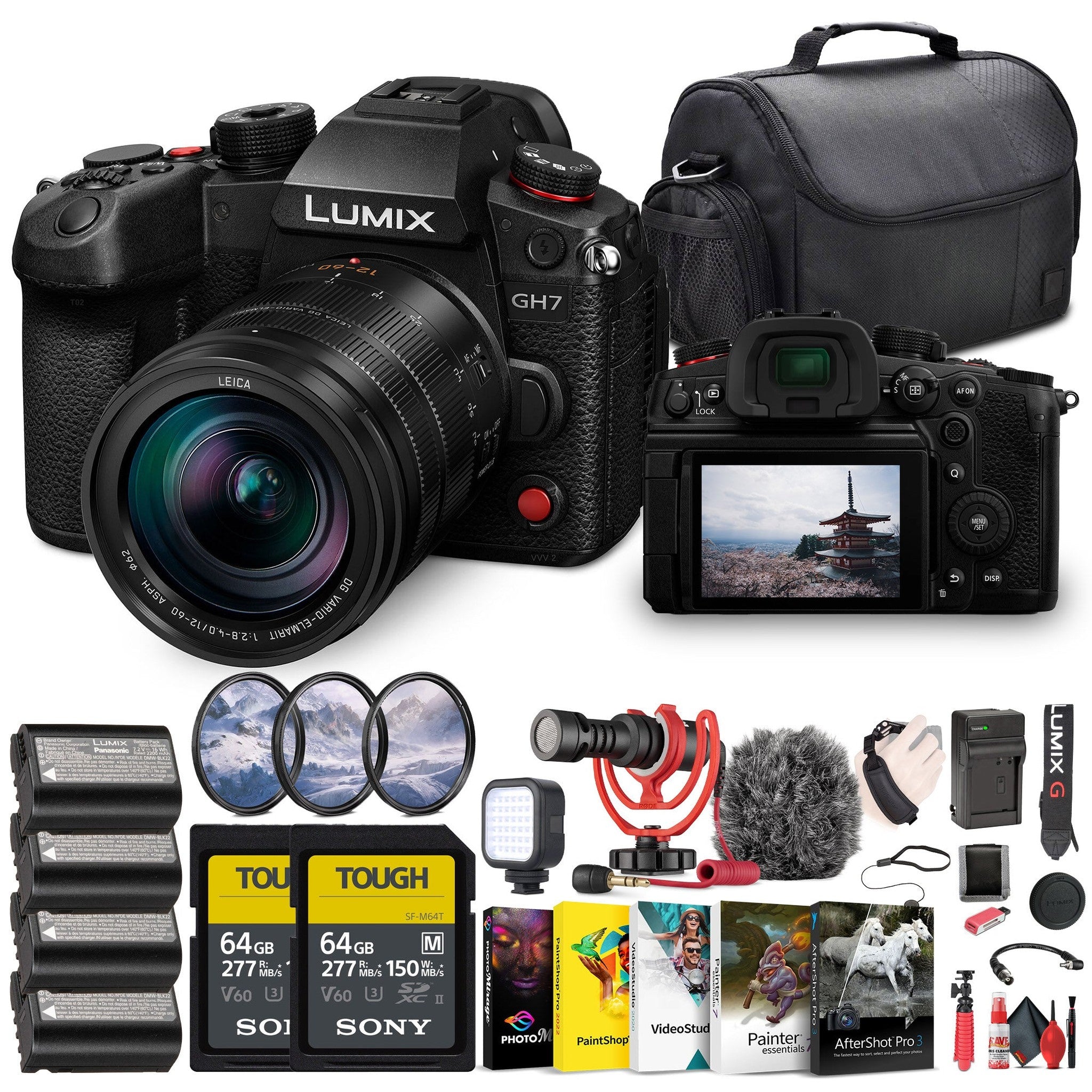 Panasonic Lumix GH7 Mirrorless Micro Four Thirds Camera with 12-60mm f/2.8-4 Lens Bundle Panasonic