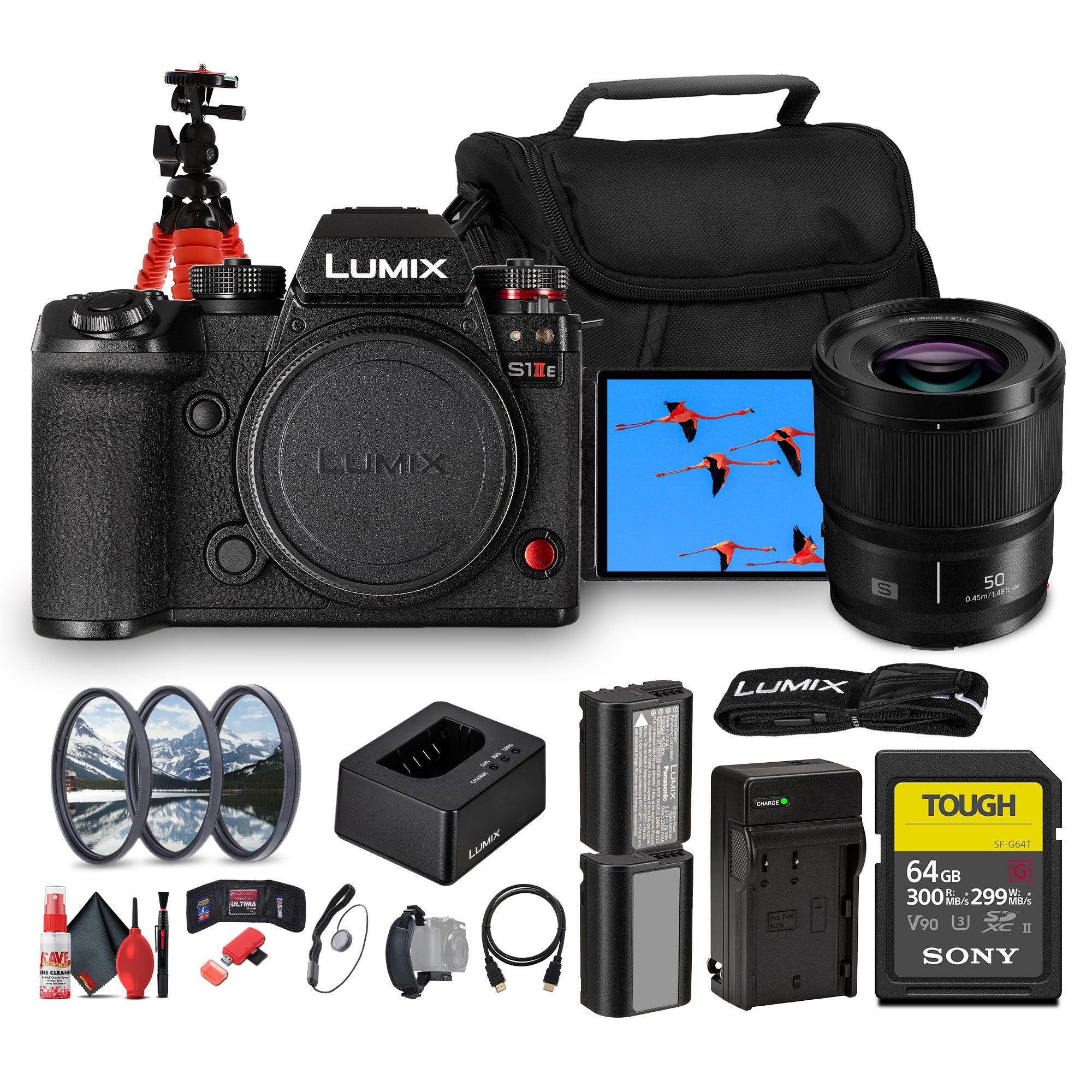 Panasonic LUMIX S1 IIE Mirrorless Camera | 24.2MP Full-Frame BSI Sensor Bundle