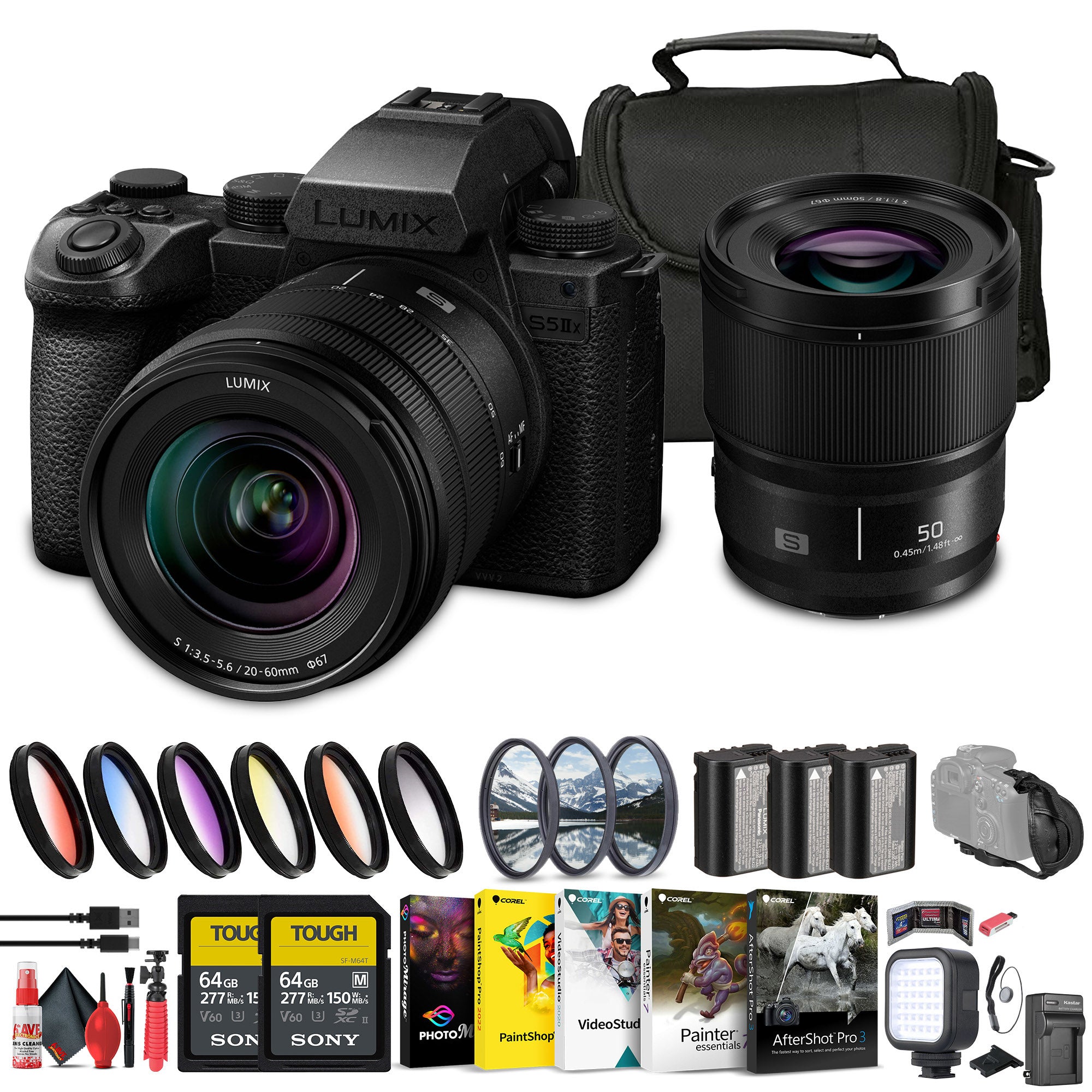 Panasonic Lumix S5 IIX Mirrorless Camera with 20-60mm and 50mm Lenses Kit