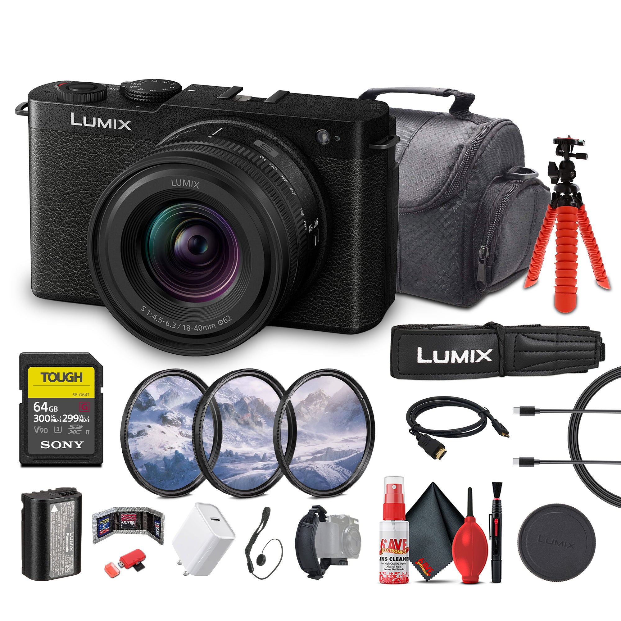 Panasonic Lumix S9 Mirrorless Camera with 18-40mm f/4.5-6.3 Lens Black + More