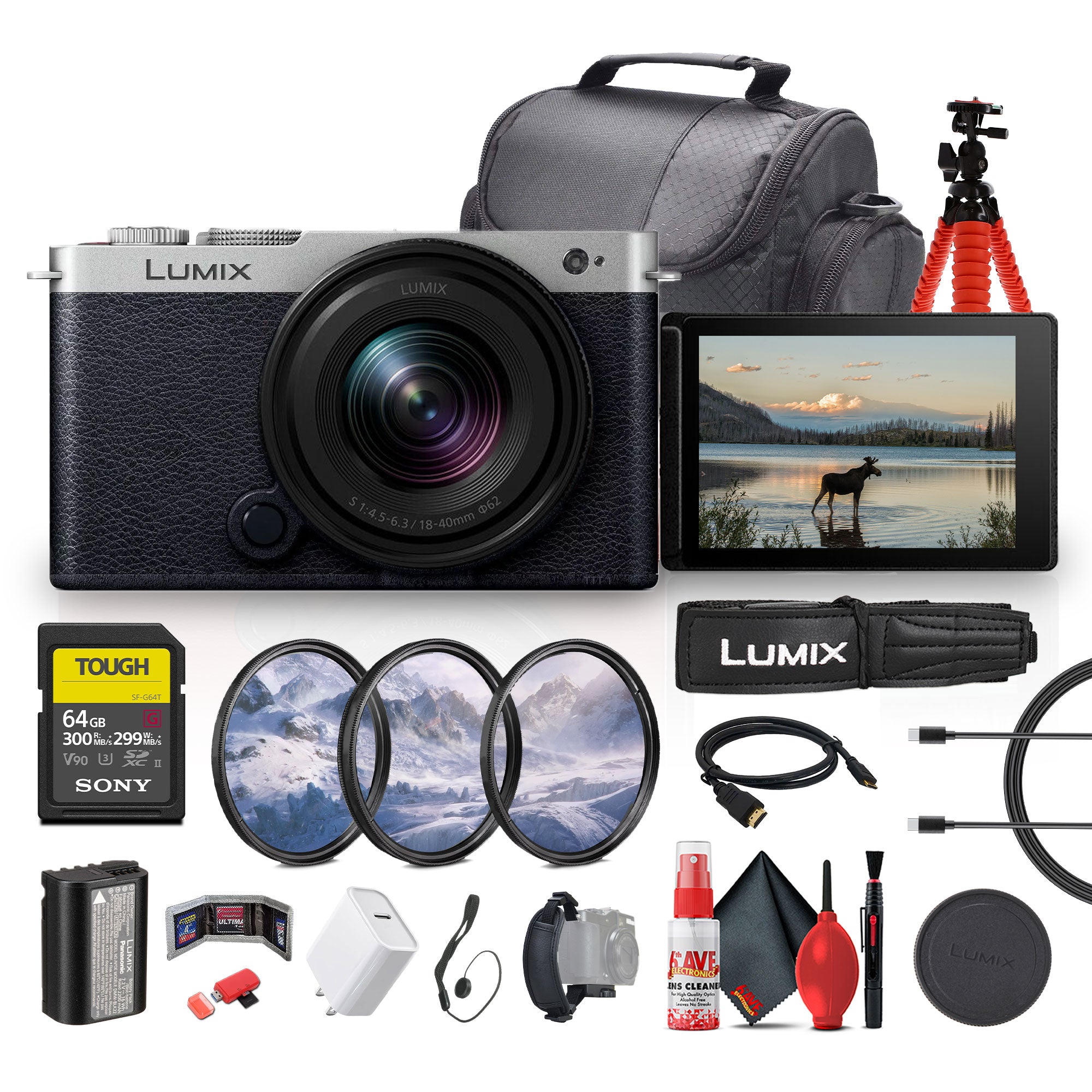 Panasonic Lumix S9 Mirrorless Camera with 18-40mm f/4.5-6.3 Lens Silver + More