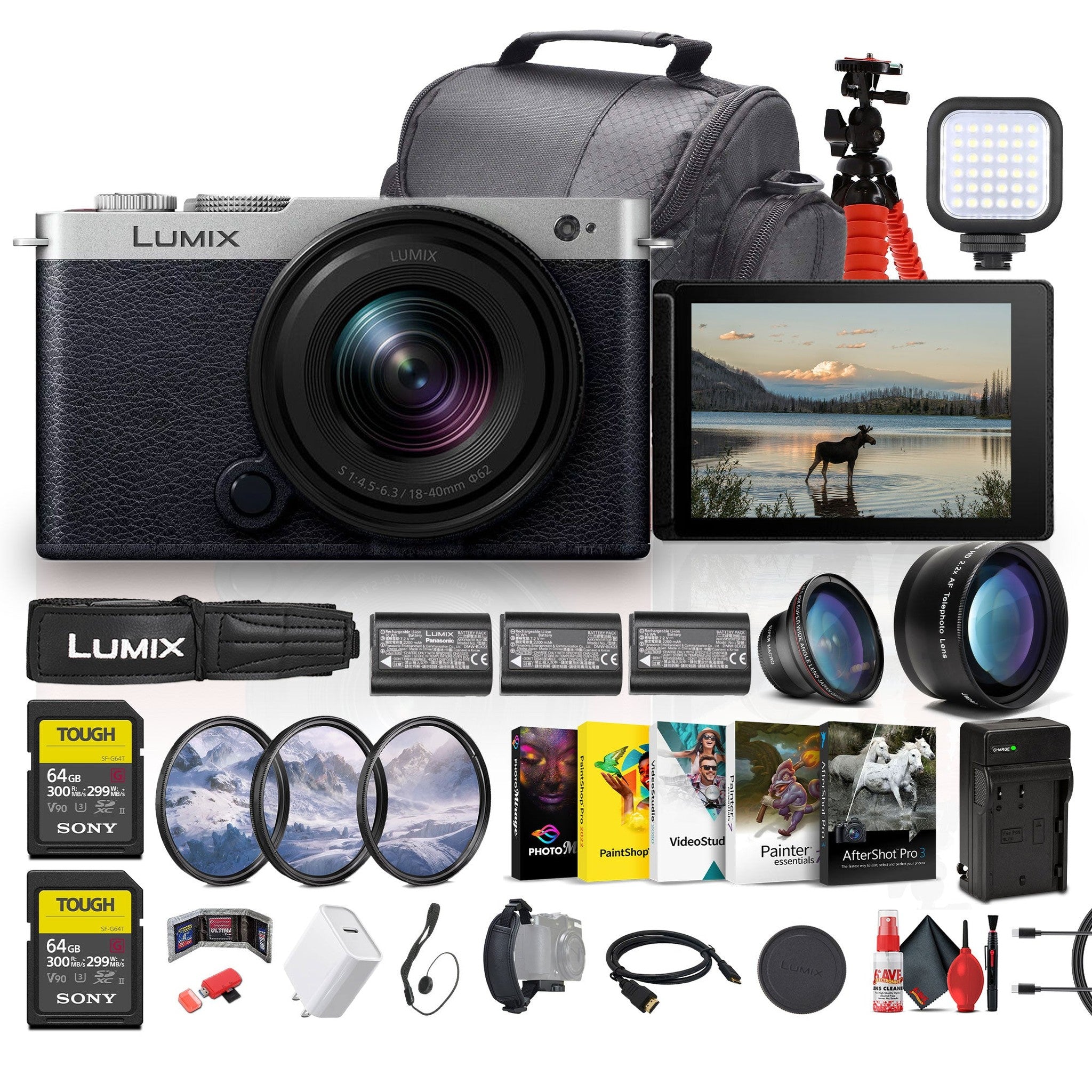 Panasonic Lumix S9 Mirrorless Camera with 18-40mm f/4.5-6.3 Lens Silver + More Panasonic