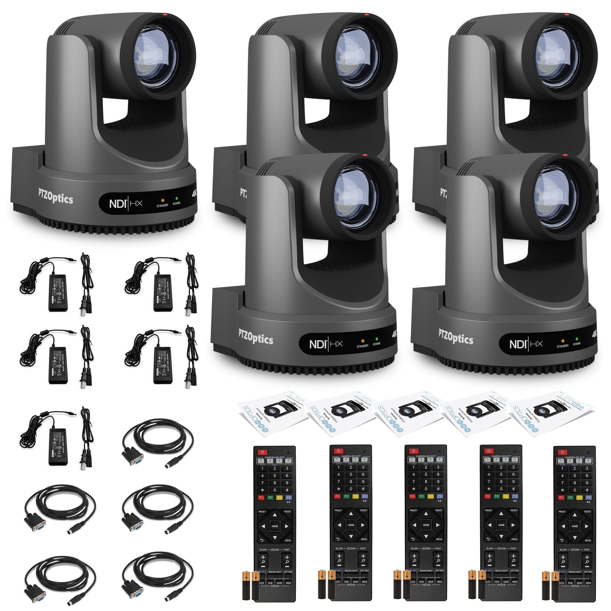 5 x PTZOptics Move 4K PTZ Camera with 20x Zoom Gray PT20X-4K-GY-G3 PTZOptics