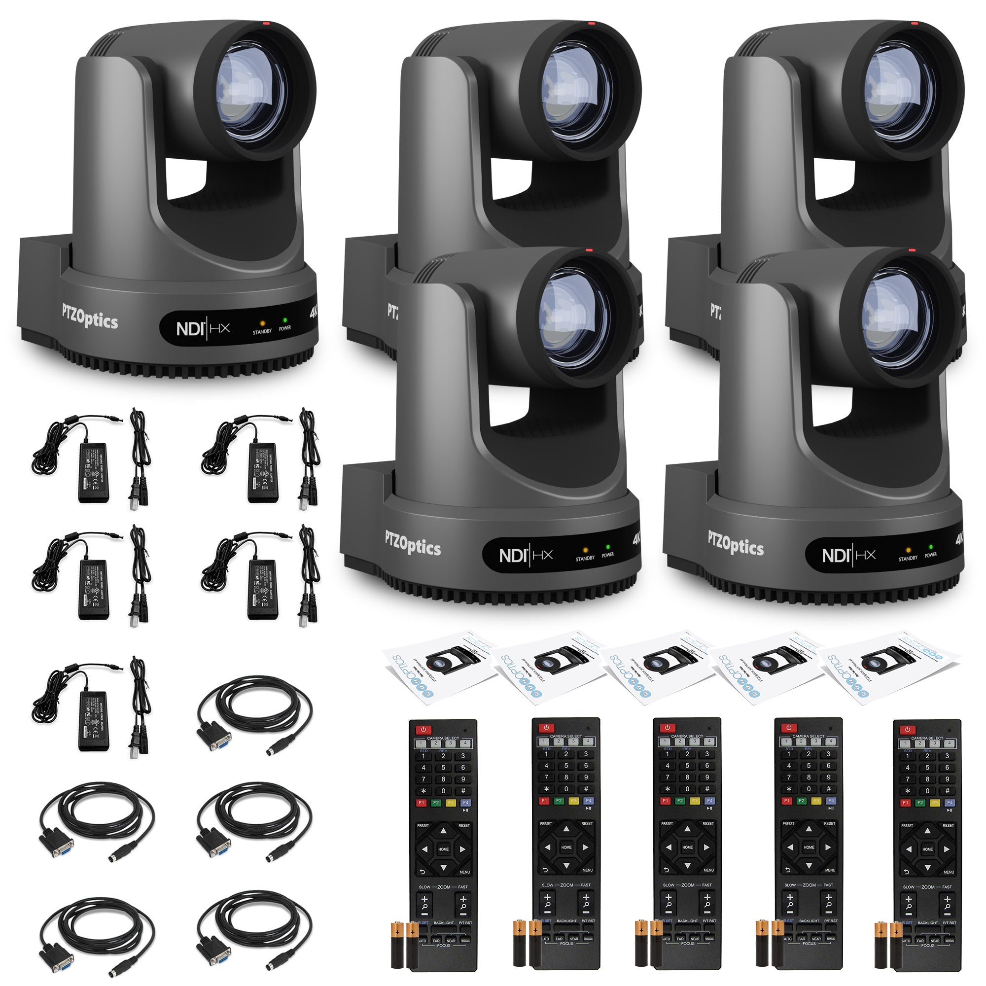 5 x PTZOptics Move 4K PTZ Camera with 20x Zoom Gray PT20X-4K-GY-G3