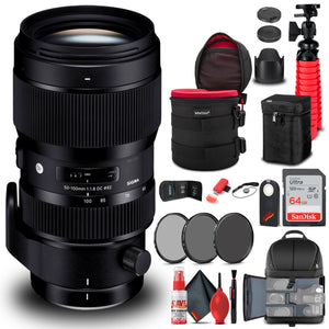 Sigma 50-100mm f/1.8 DC HSM Art Lens for Nikon F 693955 Bundle