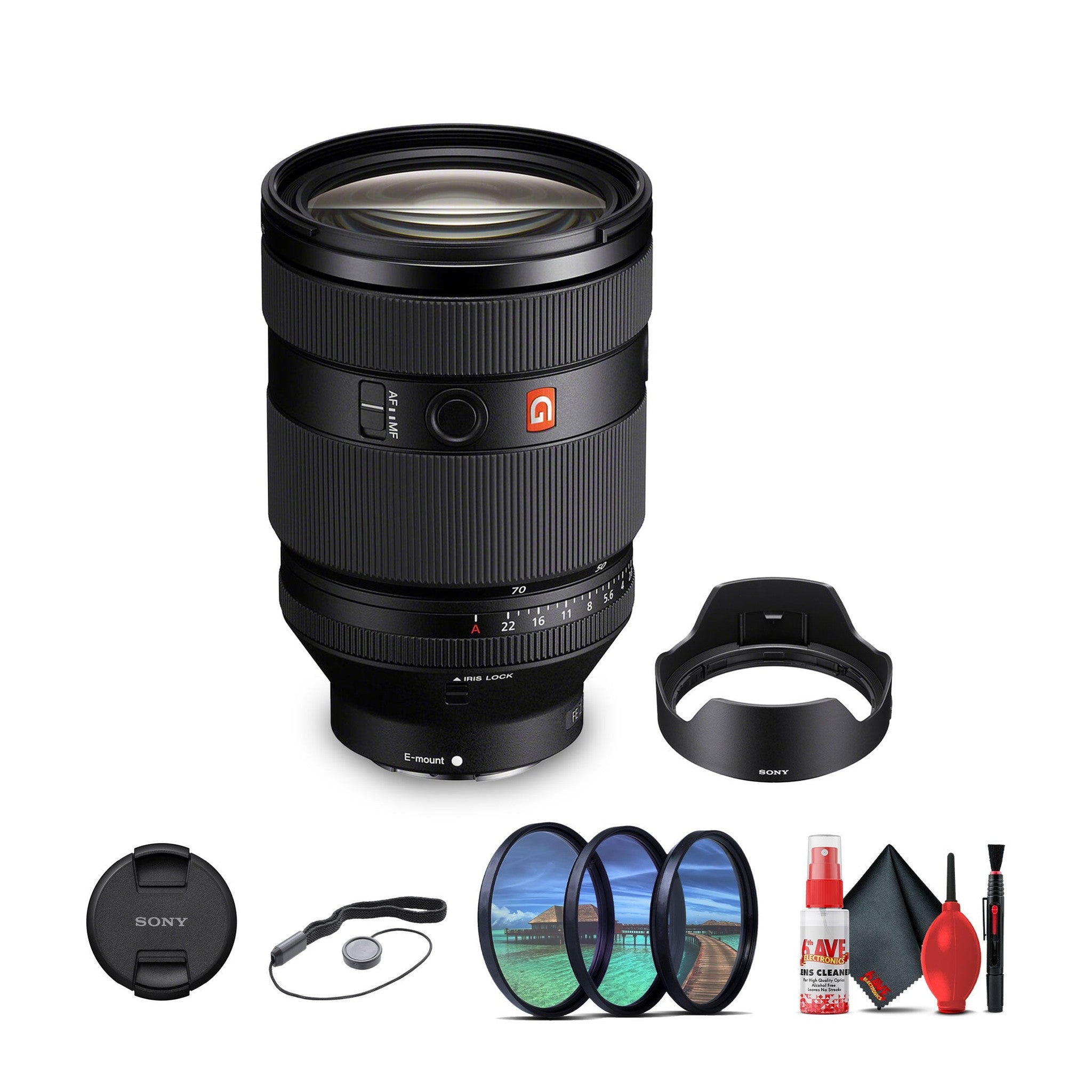 Sony G Master FE 28-70mm f/2 GM Lens Sony E + Lens Filter Kit + Cleaning Kit + More Sony
