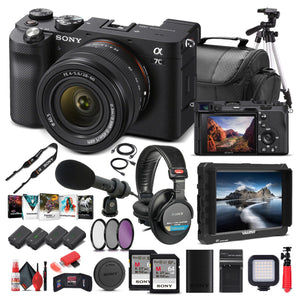 Sony Alpha a7C Mirrorless Camera W/ 28-60mm Lens Black ILCE7CL/B - Pro Bundle - Reconditioned Sony