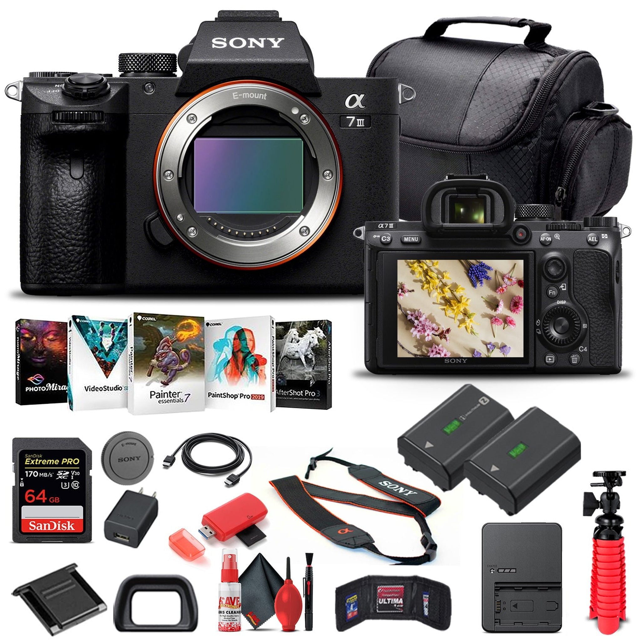 Sony Alpha a7 III Mirrorless Camera Body Only ILCE7M3/B - Basic Bundle - Reconditioned Sony
