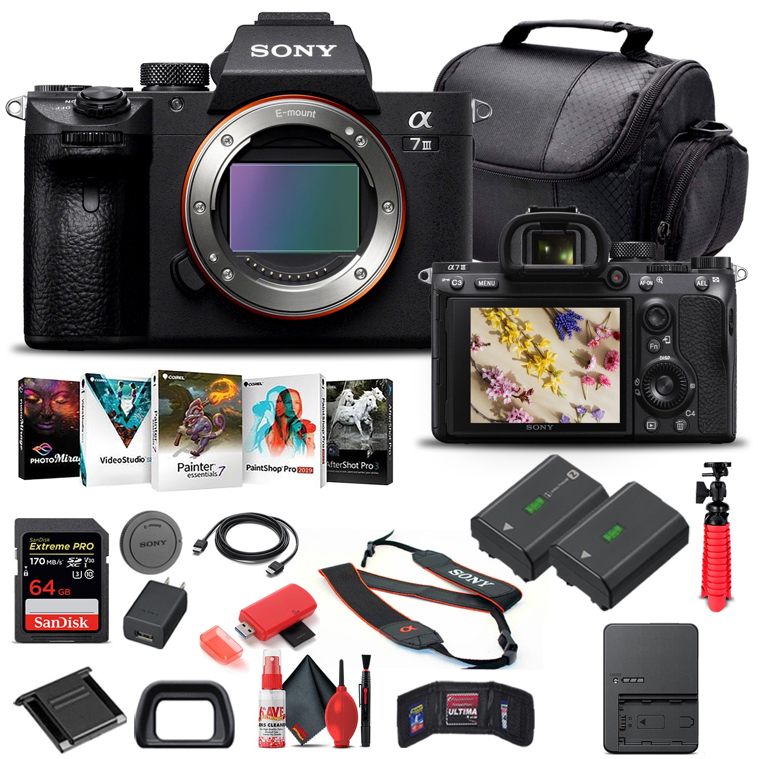 Sony Alpha a7 III Mirrorless Camera Body Only ILCE7M3/B - Basic Bundle