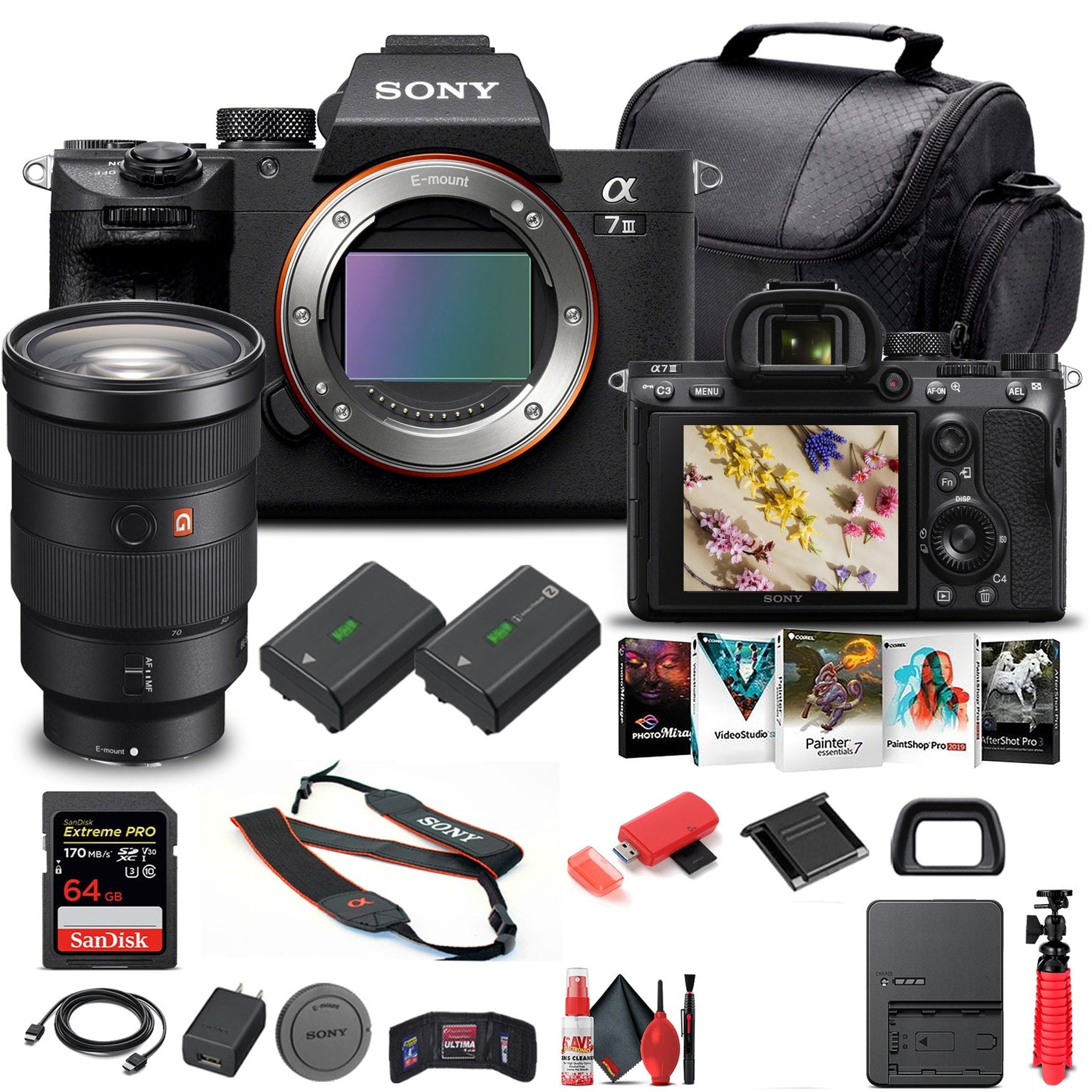 Sony Alpha a7 III Mirrorless Camera Body W/ Sony FE 24-70mm Lens - Basic Bundle - Reconditioned Sony