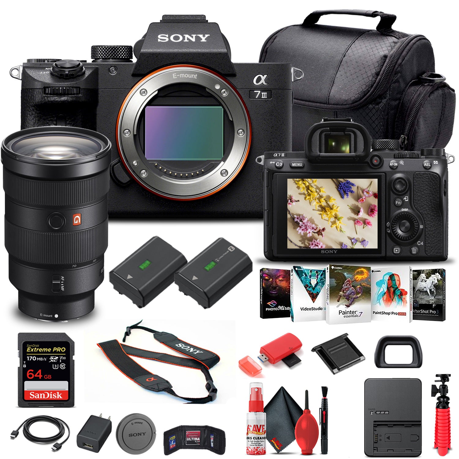 Sony Alpha a7 III Mirrorless Camera Body W/ Sony FE 24-70mm Lens - Basic Bundle