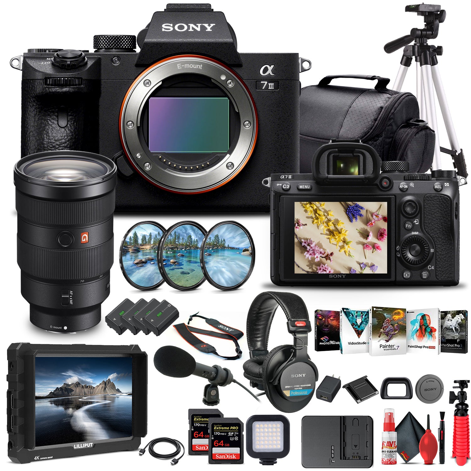 Sony Alpha a7 III Mirrorless Camera W/ Sony FE 24-70mm Lens - Pro Bundle