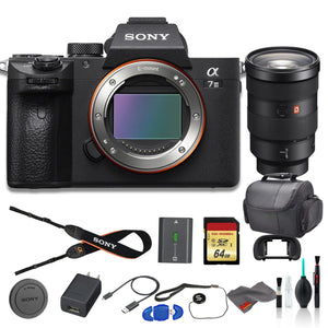 Sony Alpha a7 III Mirrorless Digital Camera Bundle - With Sony FE 24-70mm f2.8 Lens, Bag, 64GB Memory Card Sony