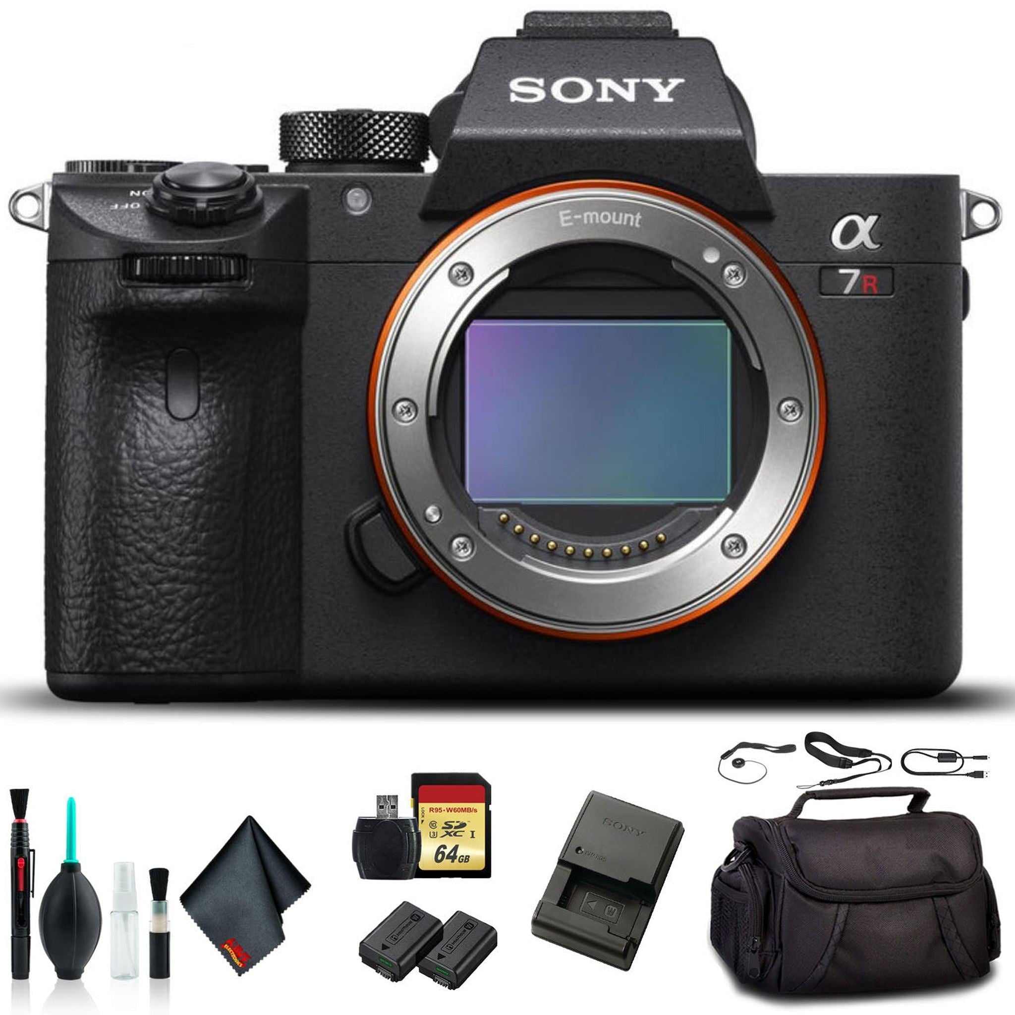 Sony Alpha a7R III Mirrorless Camera ILCE7RM3/B with Soft Bag, 64GB Memory Card, Card Reader, Plus Essential Accessories - Used Sony