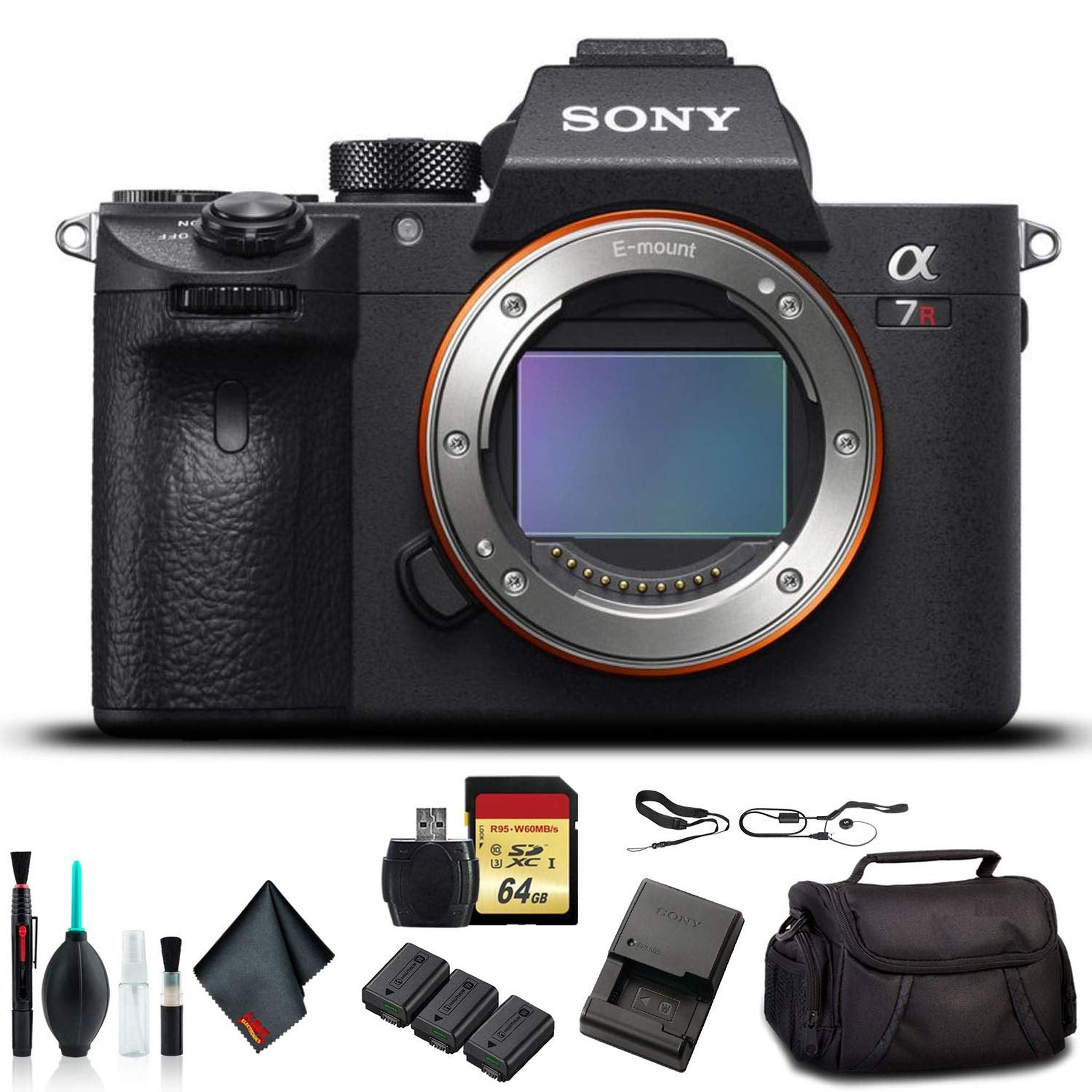 Sony Alpha a7R III Mirrorless Camera ILCE7RM3/B with Soft Bag, Additional Battery, 64GB Memory Card, Card Reader, Plus E - Used Sony
