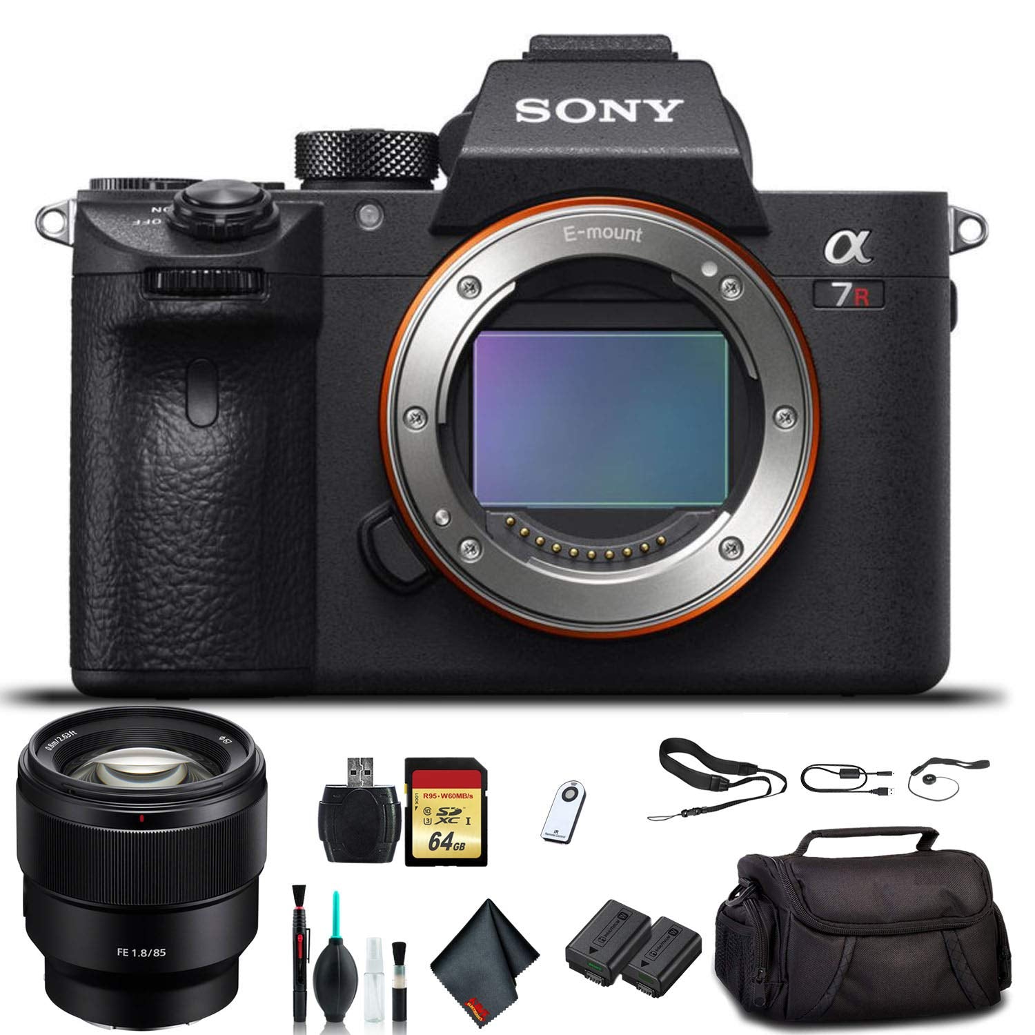 Sony Alpha a7R III Mirrorless Camera ILCE7RM3/B With Sony FE 24-70mm Lens, Soft Bag, Additional Battery, 64GB Memory Card, Card Reader , Plus Essential Accessories