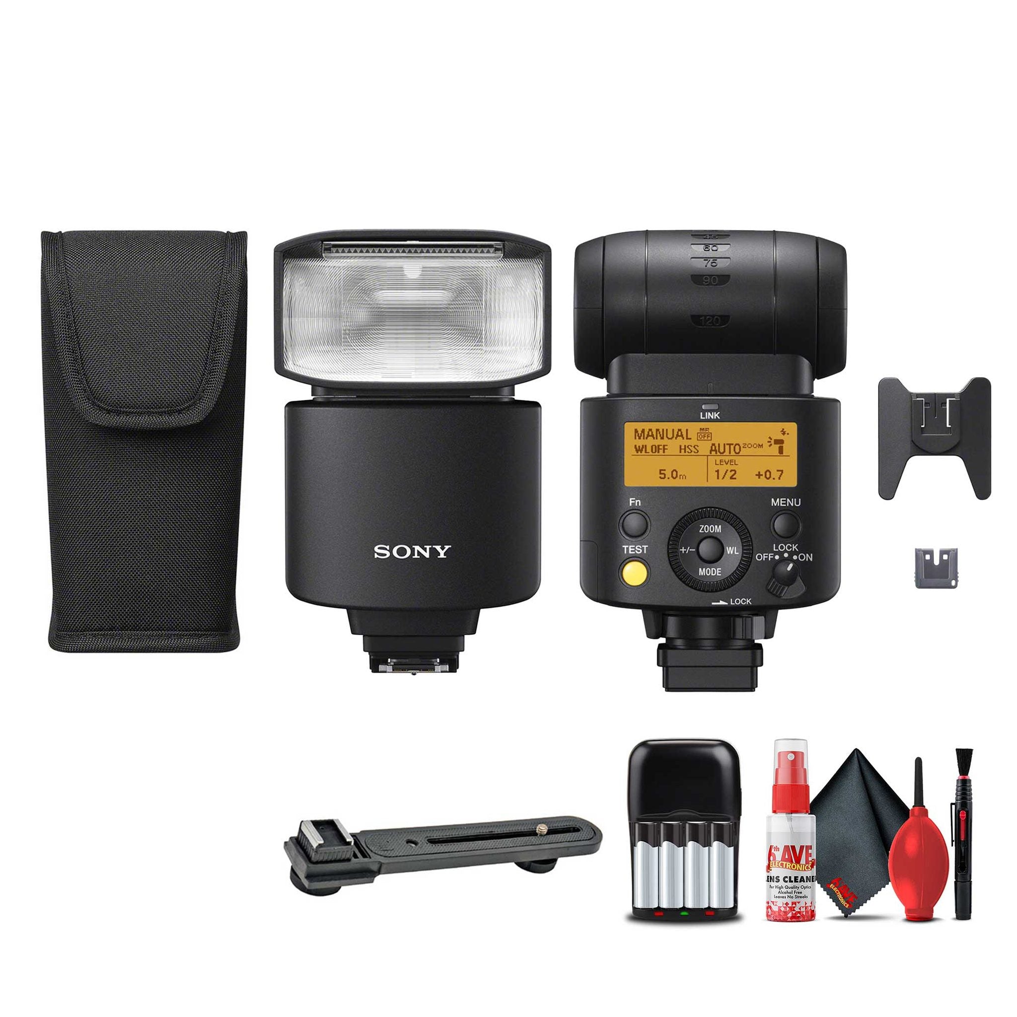 Sony HVL-F46RM Wireless Radio External Flash + AA Rechargeable Batteries + More Sony