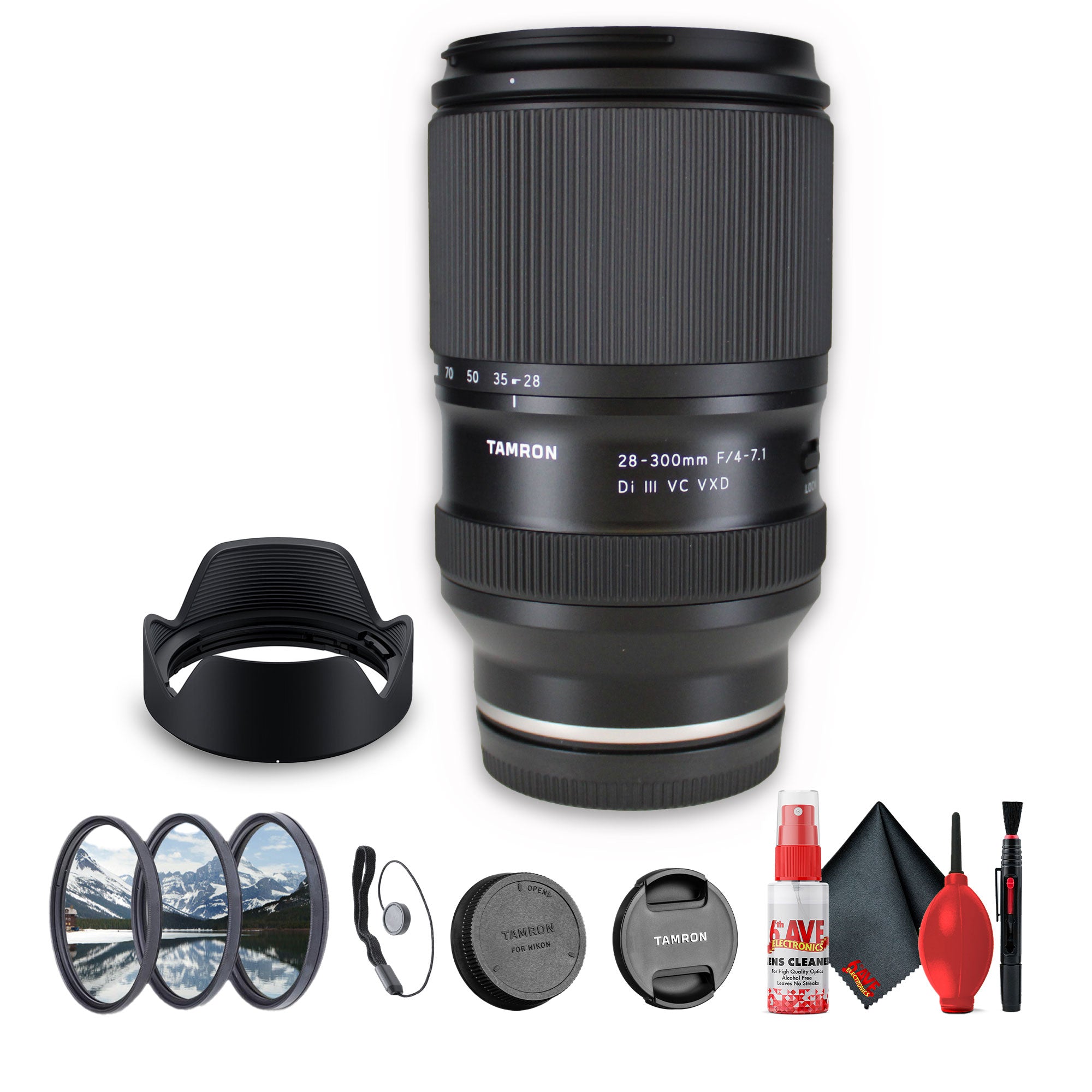 Tamron 28-300mm f/4-7.1 Di III VC VXD Lightweight Lens For Sony E Cameras - Bundle