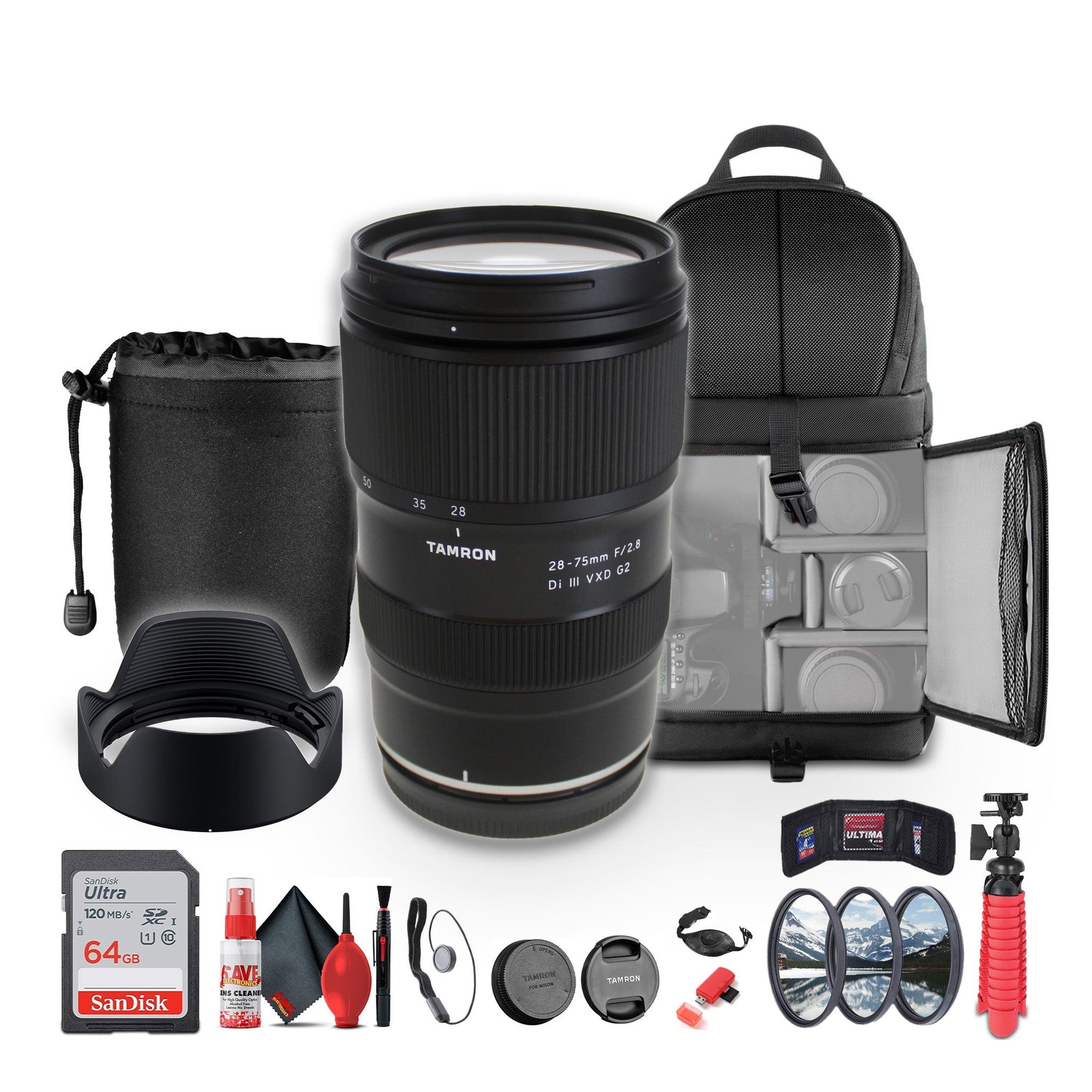 Tamron 28-75mm f/2.8 Di III VXD G2 Lens For Nikon Z Mirrorless Cameras - Bundle Tamron