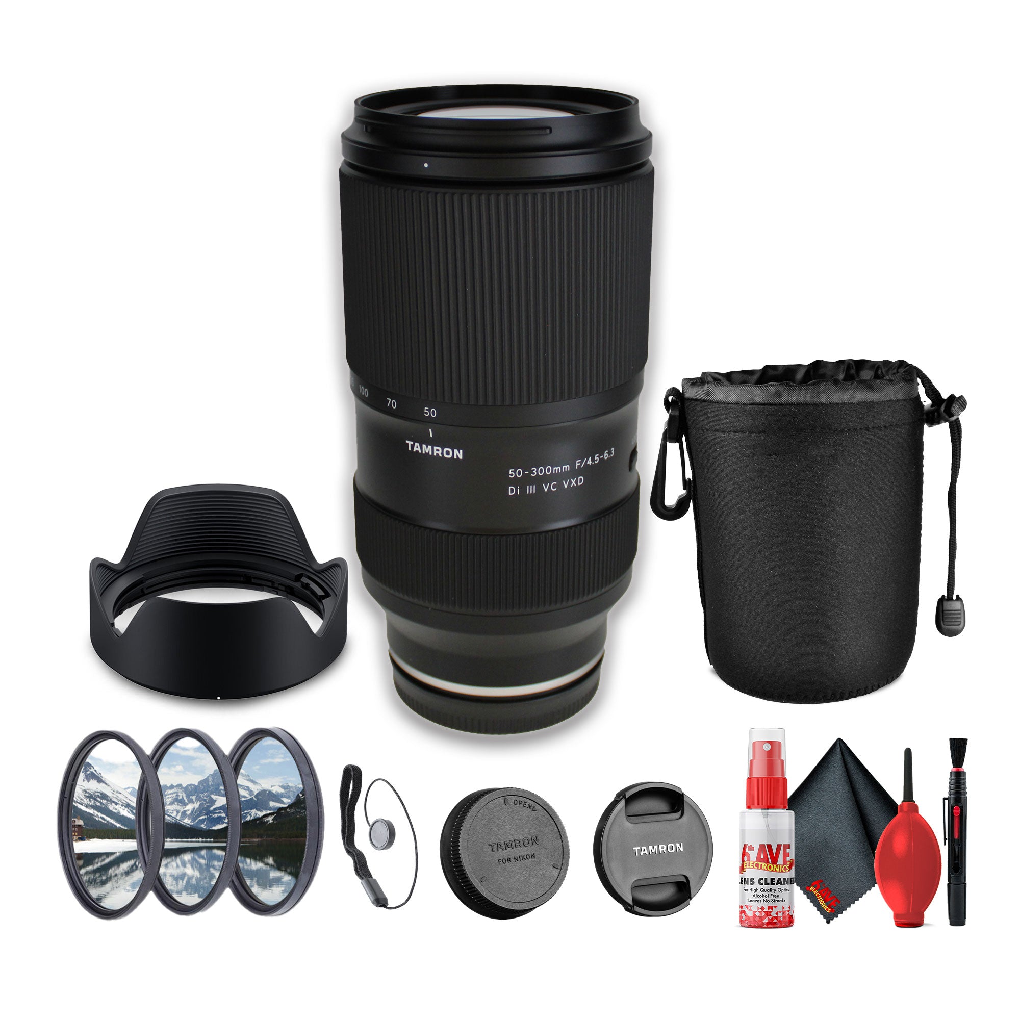 Tamron 50-300mm f/4.5-6.3 Di III VC VXD Lens For Sony E Mirrorless Cameras - Bundle
