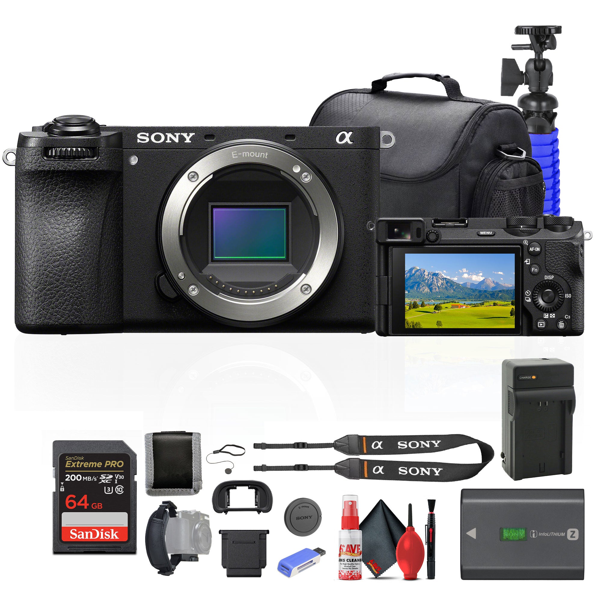 Sony a6700 Mirrorless Camera + 64GB Card + Card Reader + Case + More