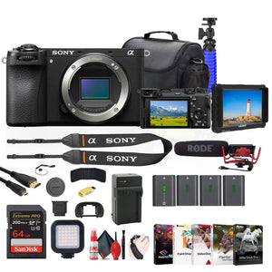 Sony a6700 Mirrorless Camera + 4K Monitor + Rode VideoMic + 2 x 64GB Card + More Sony