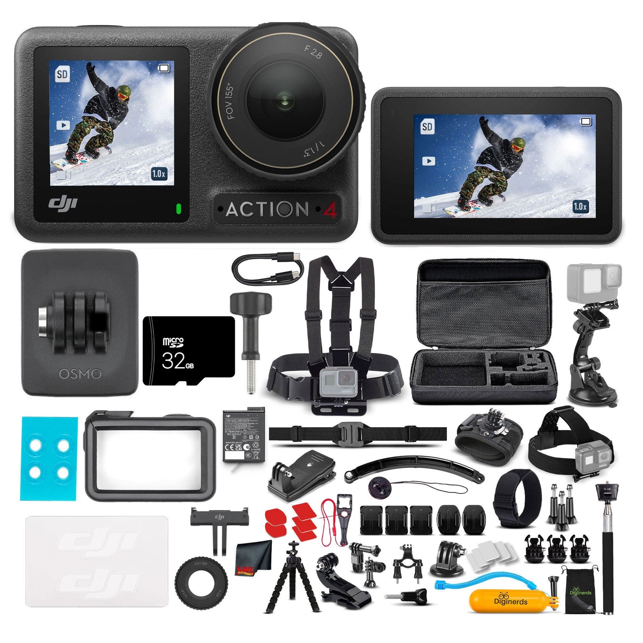 DJI Osmo Action 4 Camera Standard Combo - WaterProof Action Camera With 50-In-1 Action Kit