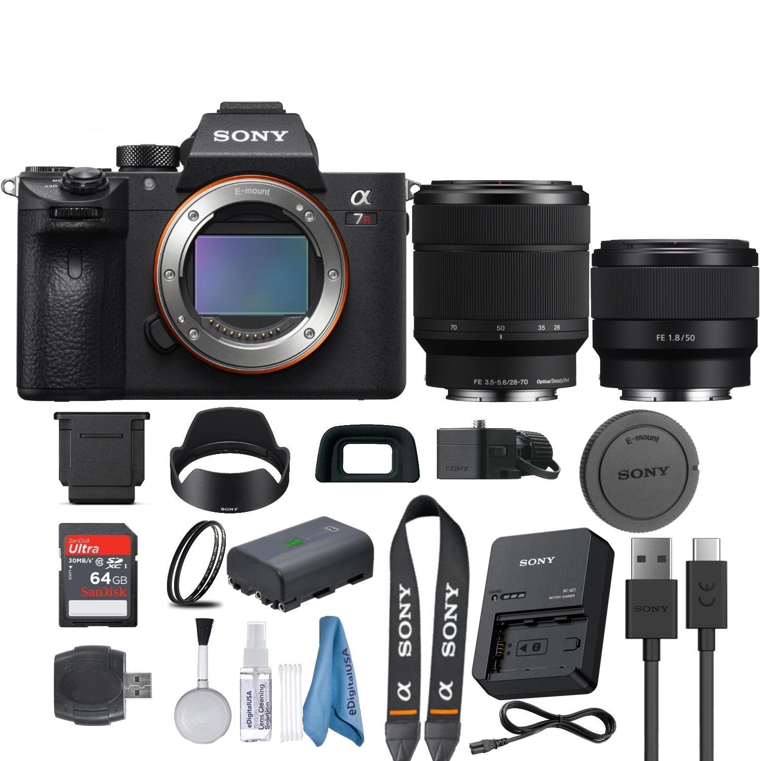 Sony Alpha a7R III Mirrorless Digital Camera with Sony FE 28-70mm f/3.5-5.6 OSS Lens + Sony FE 50mm f/1.8 Lens Standard Bundle
