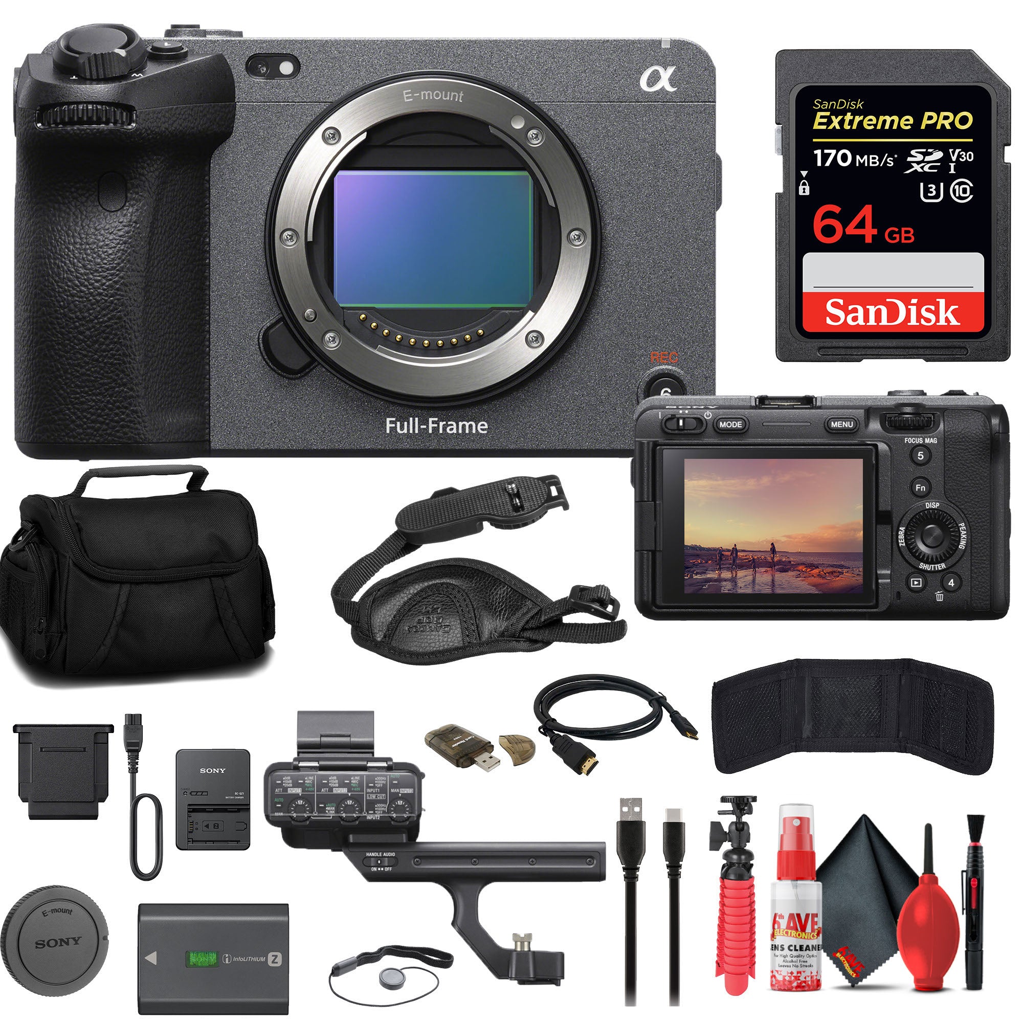 Sony FX3 Full-Frame Cinema Camera + 64GB Card + Bag + Card Reader + More
