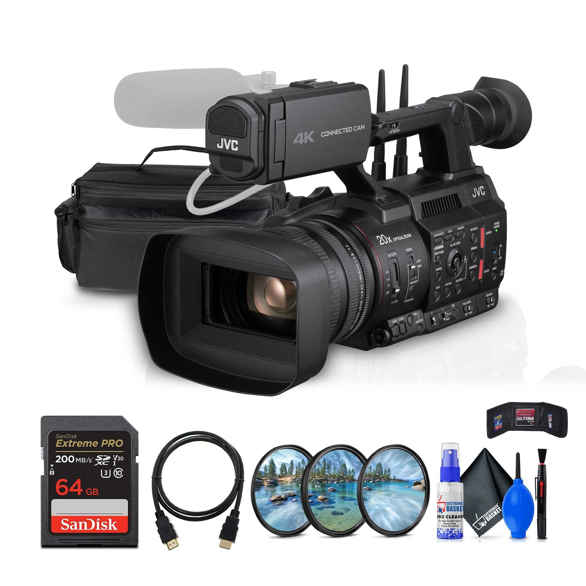 JVC GY-HC550 9.35MP 4K UHD Handheld 4K Broadcast Professional Camcorder + More JVC