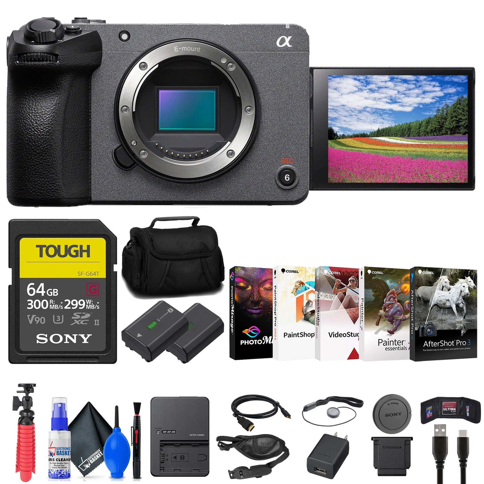 Sony FX30 Digital Cinema Camera + 64GB SF-G Tough Card + Bag + NP-FZ100 + More Sony