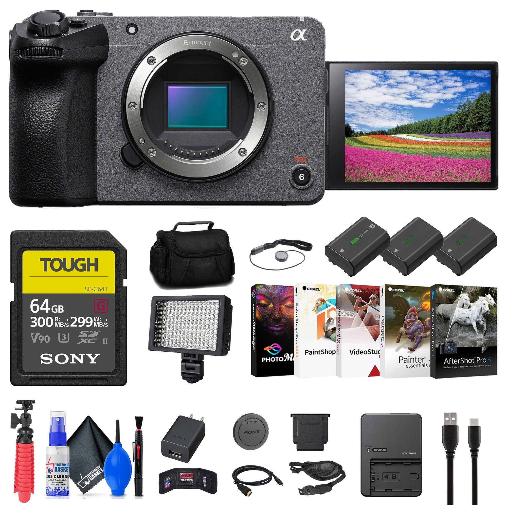 Sony FX30 Digital Cinema Camera + 64GB SF-G Tough Card + Bag + 2 x NP-FZ10 + More Sony